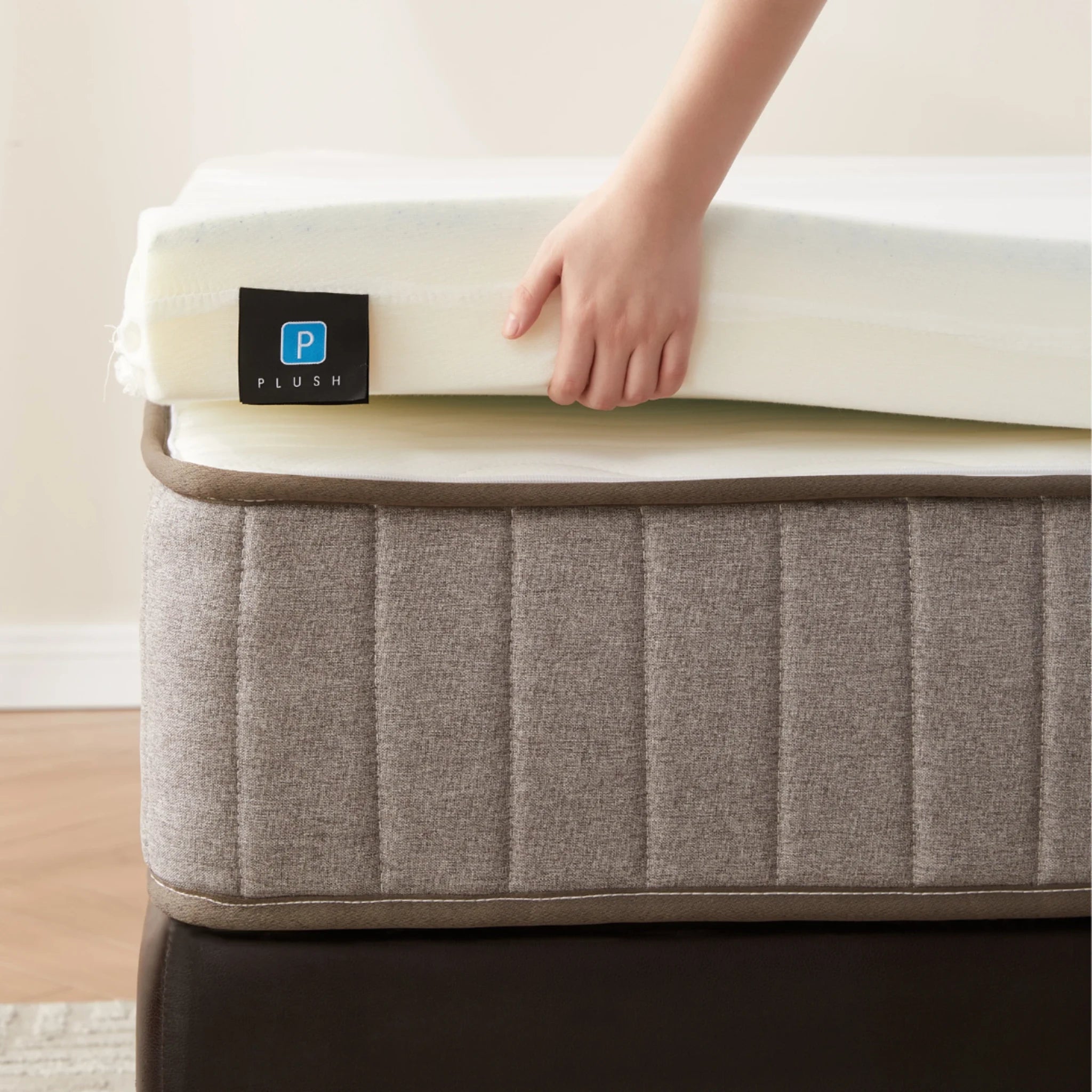 Lumo Cloud Memory Foam Mattress, Adjustable Firmness, White, Grey