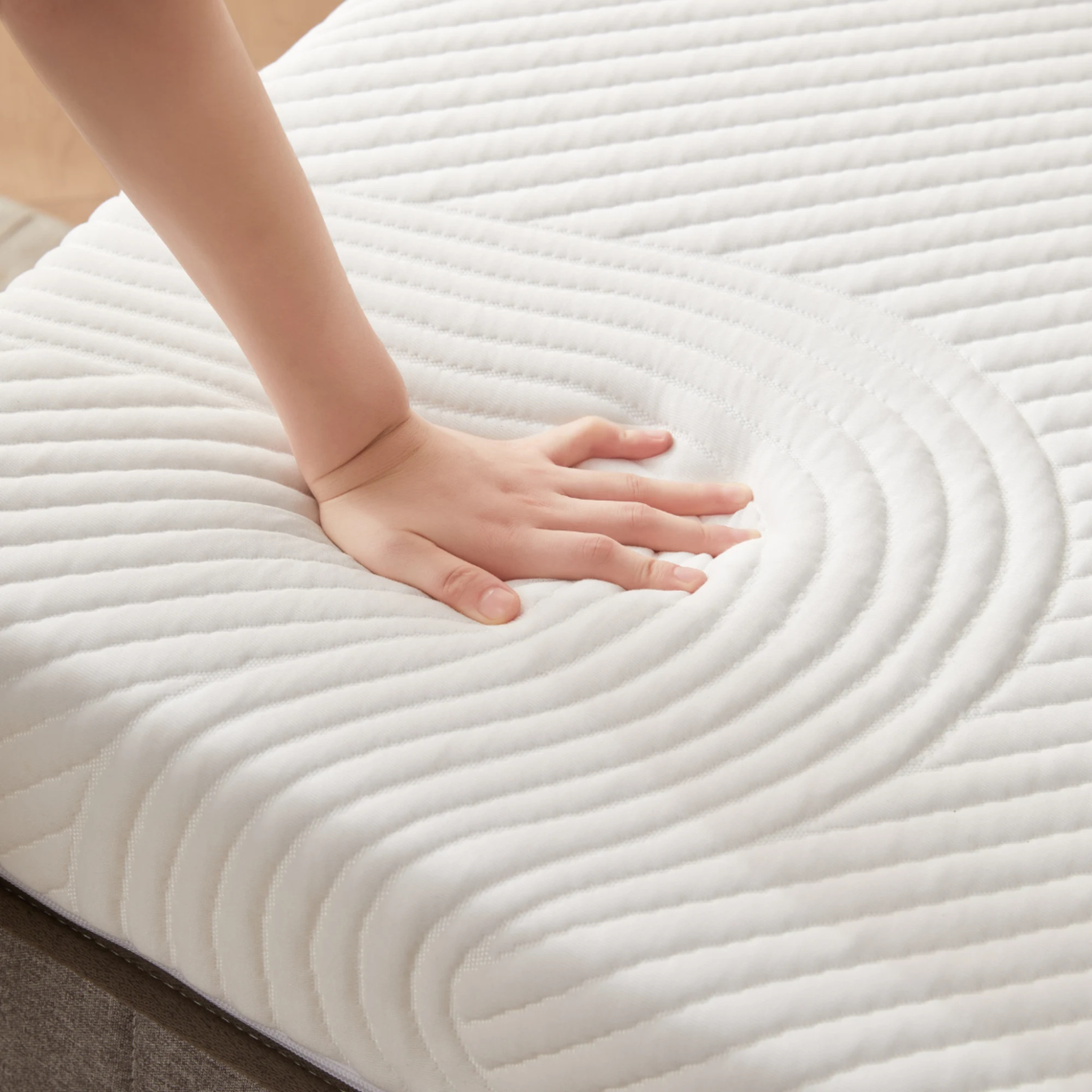 Lumo Cloud Memory Foam Mattress, Adjustable Firmness, White, Grey