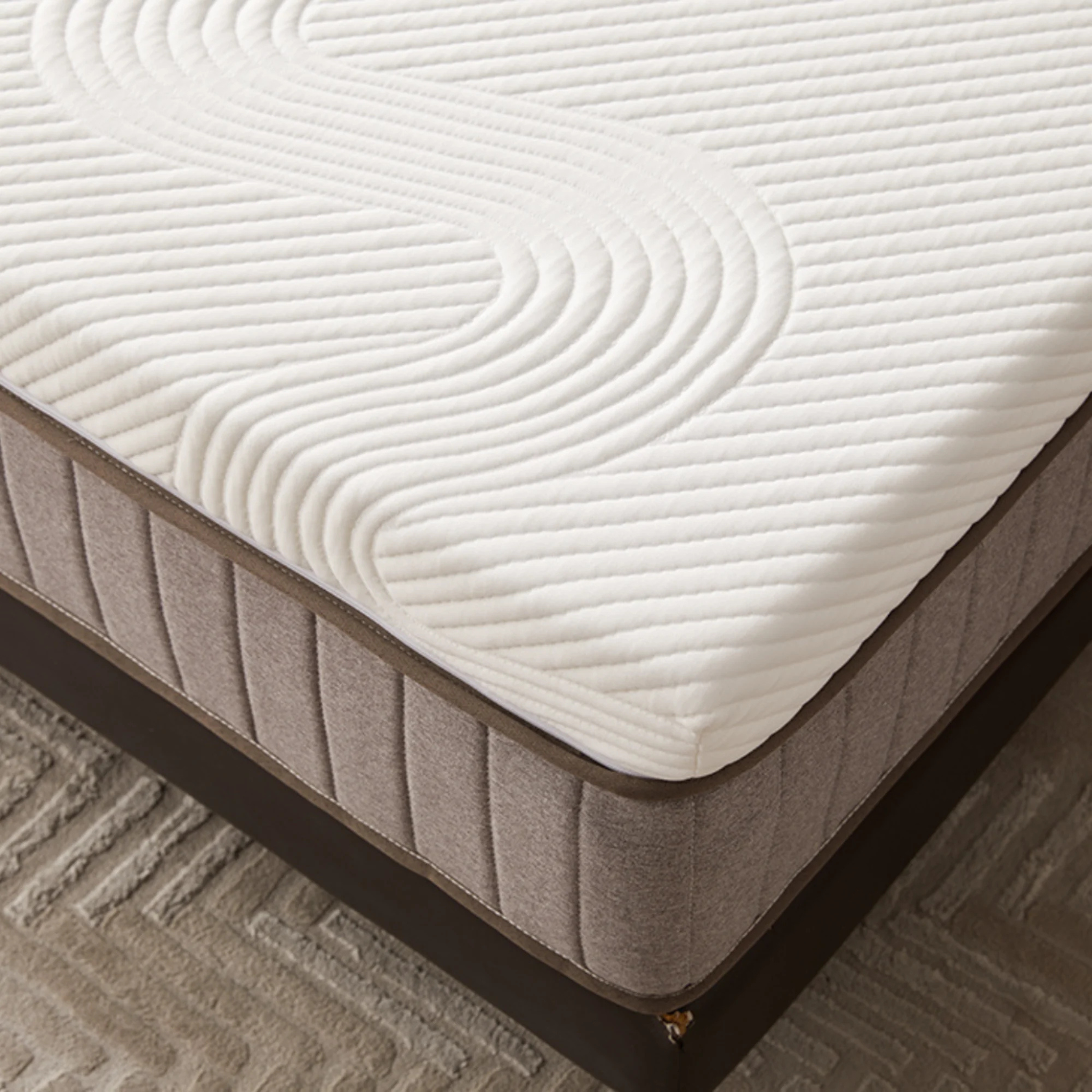Lumo Cloud Memory Foam Mattress, Adjustable Firmness, White, Grey