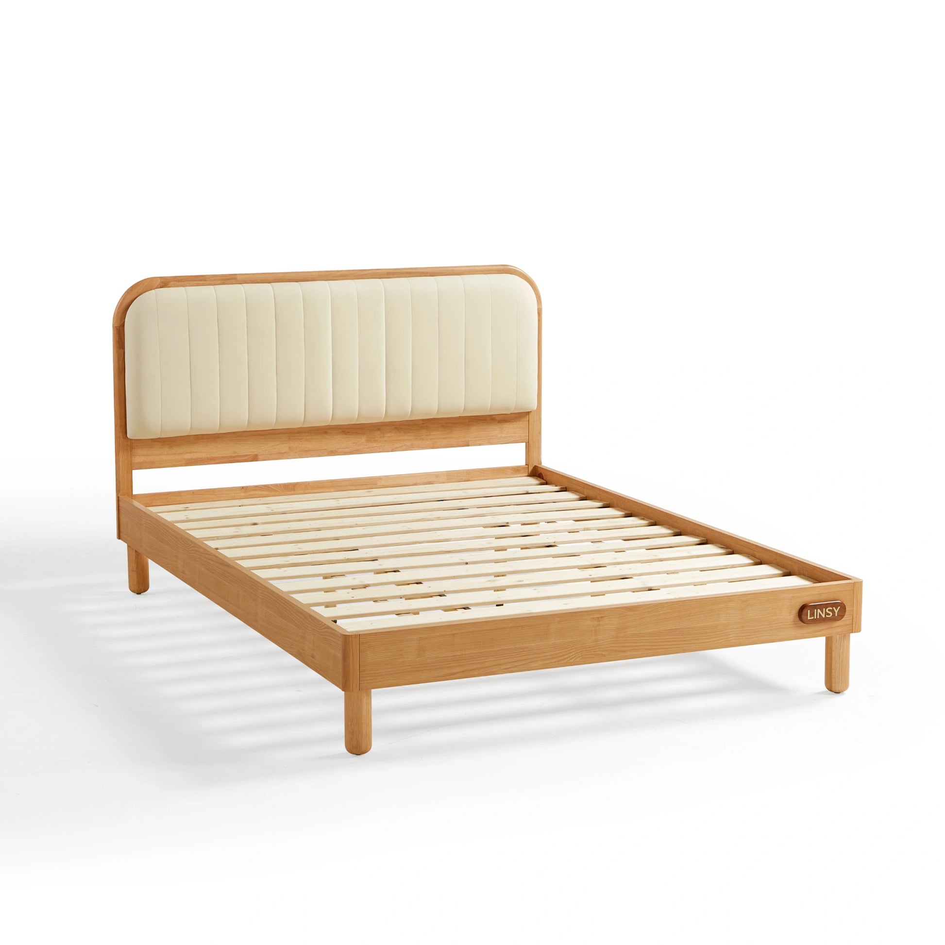 Linspire Sunny Kids Bed Frame, 127x215x88/105cm, Natural Wood