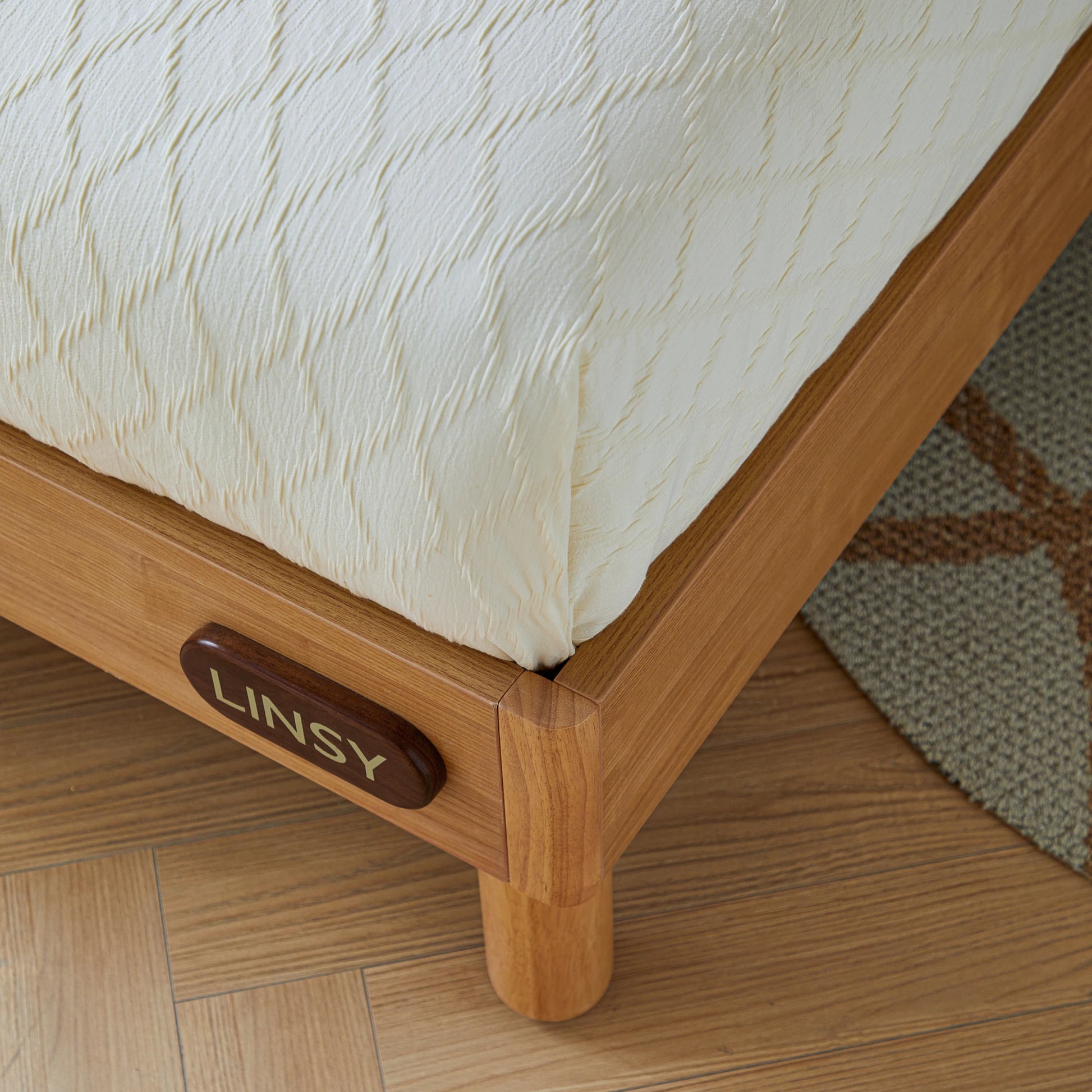Linspire Sunny Kids Bed Frame, 127x215x88/105cm, Natural Wood