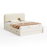 Linspire Sunny Kids Bed Frame with Underbed Drawers, 129x215x107cm, White