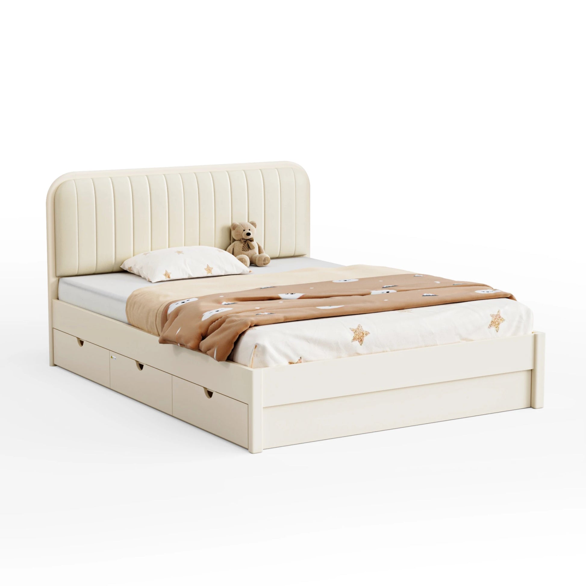 Linspire Sunny Kids Bed Frame with Underbed Drawers, 129x215x107cm, White