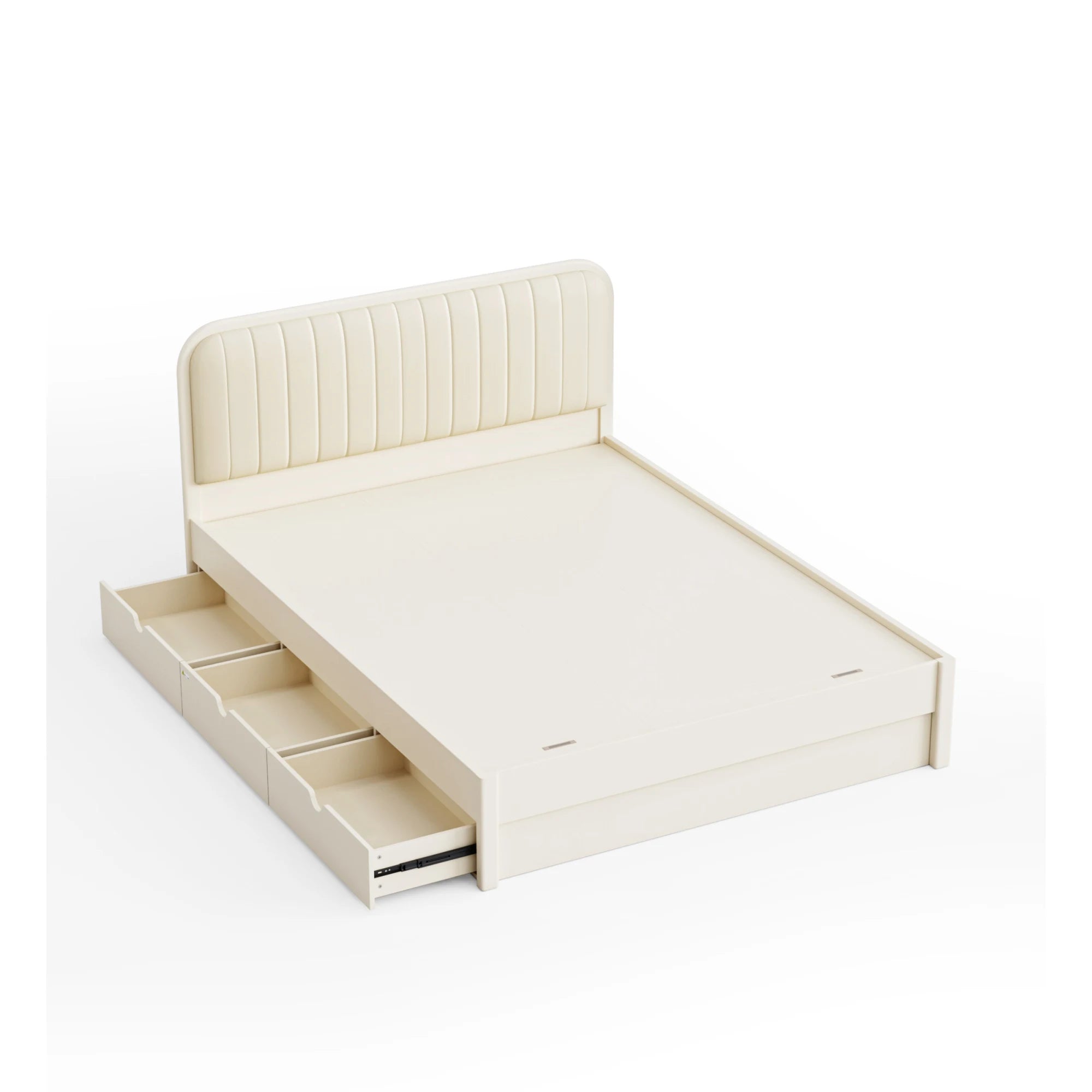 Linspire Sunny Kids Bed Frame with Underbed Drawers, 129x215x107cm, White