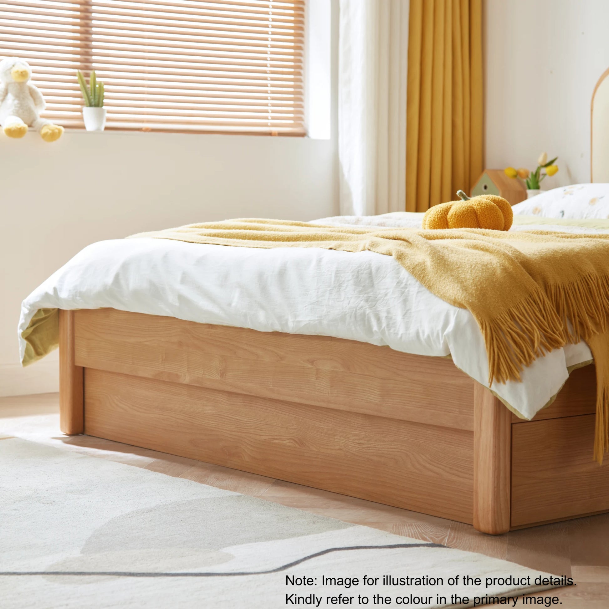 Linspire Sunny Kids Bed Frame with Underbed Drawers, 129x215x107cm, White