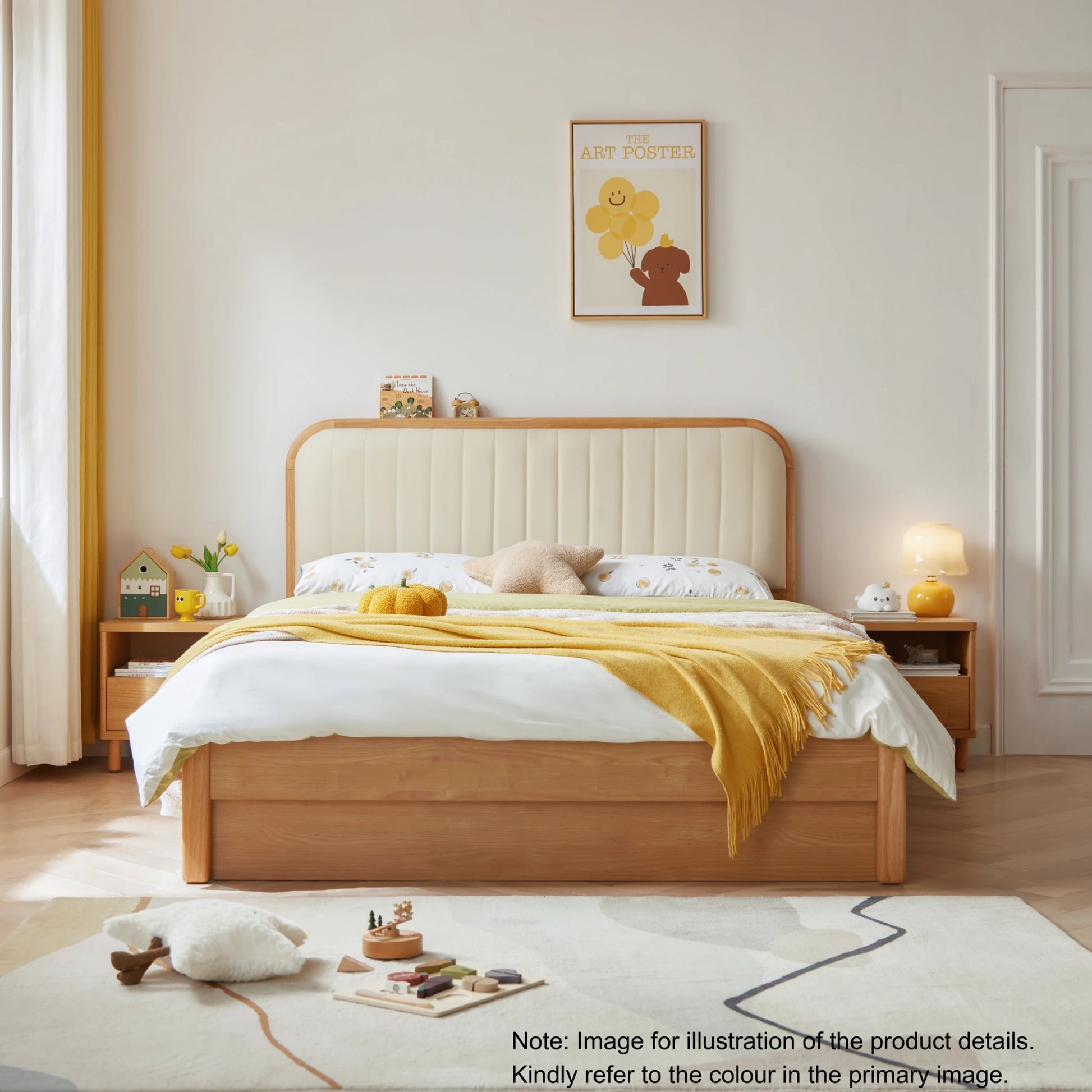 Linspire Sunny Kids Bed Frame with Underbed Drawers, 129x215x107cm, White