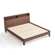 Linspire Ursula Bed Frame With Storage Headboard, Dark Wood