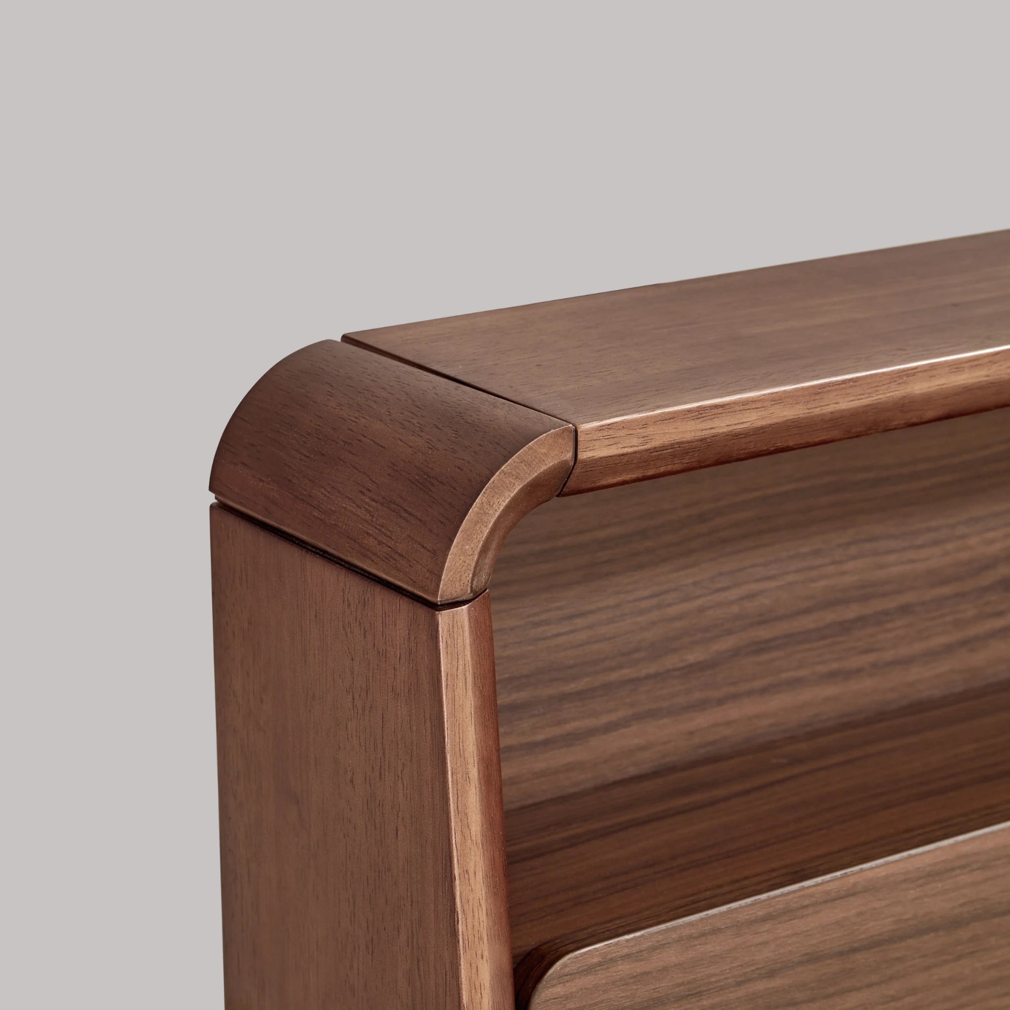 Linspire Ursula Bed Frame With Storage Headboard, Dark Wood