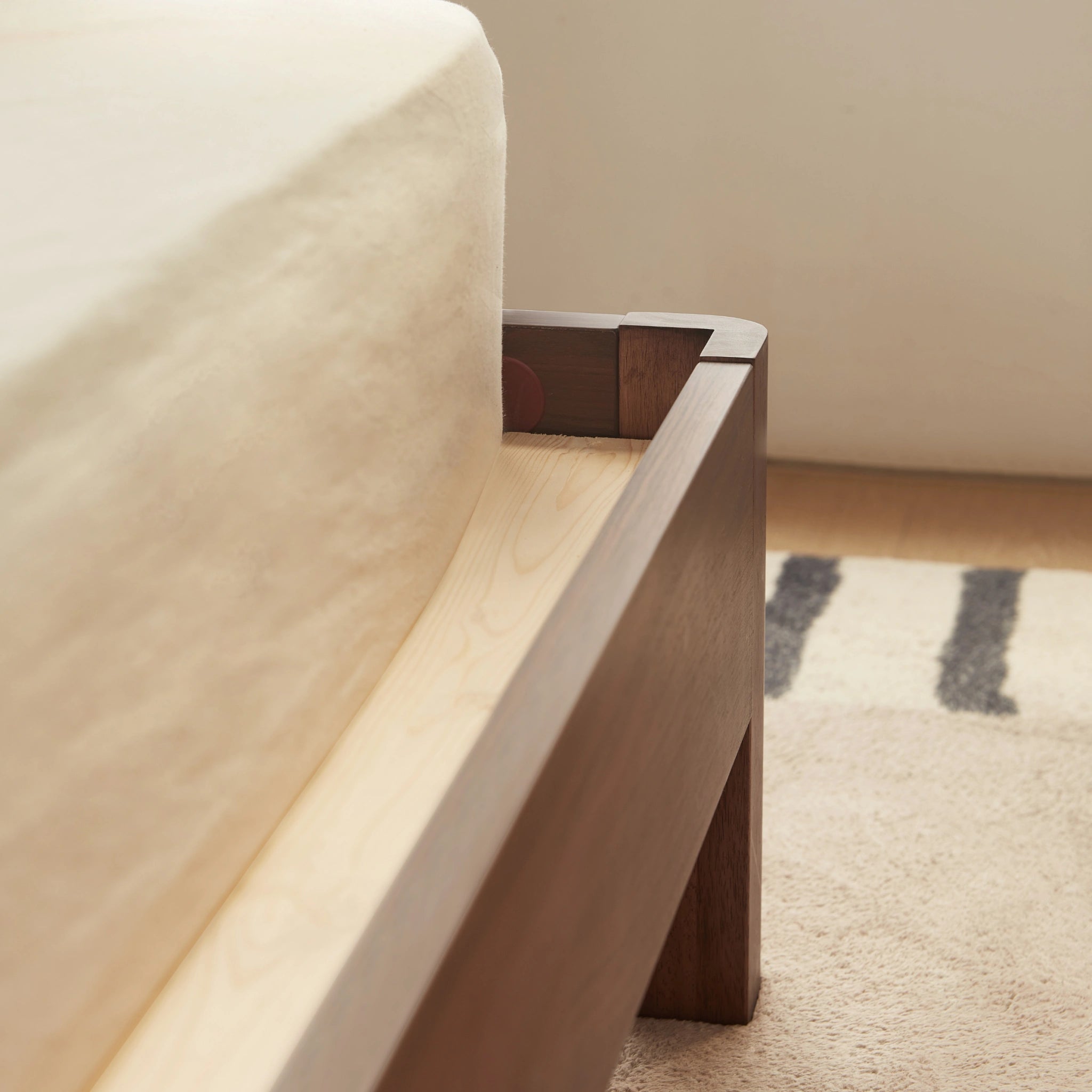 Linspire Ursula Bed Frame With Storage Headboard, Dark Wood