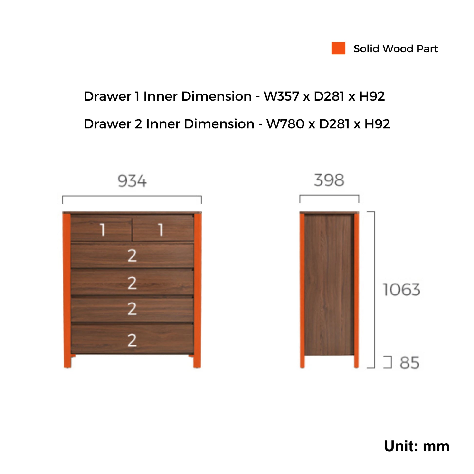 Linspire Ursula Chest of 6 Drawers