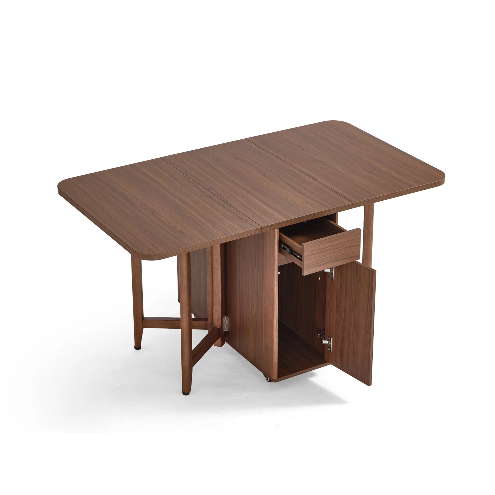 Linspire Ursula Folding Dining Table on Casters with Storage