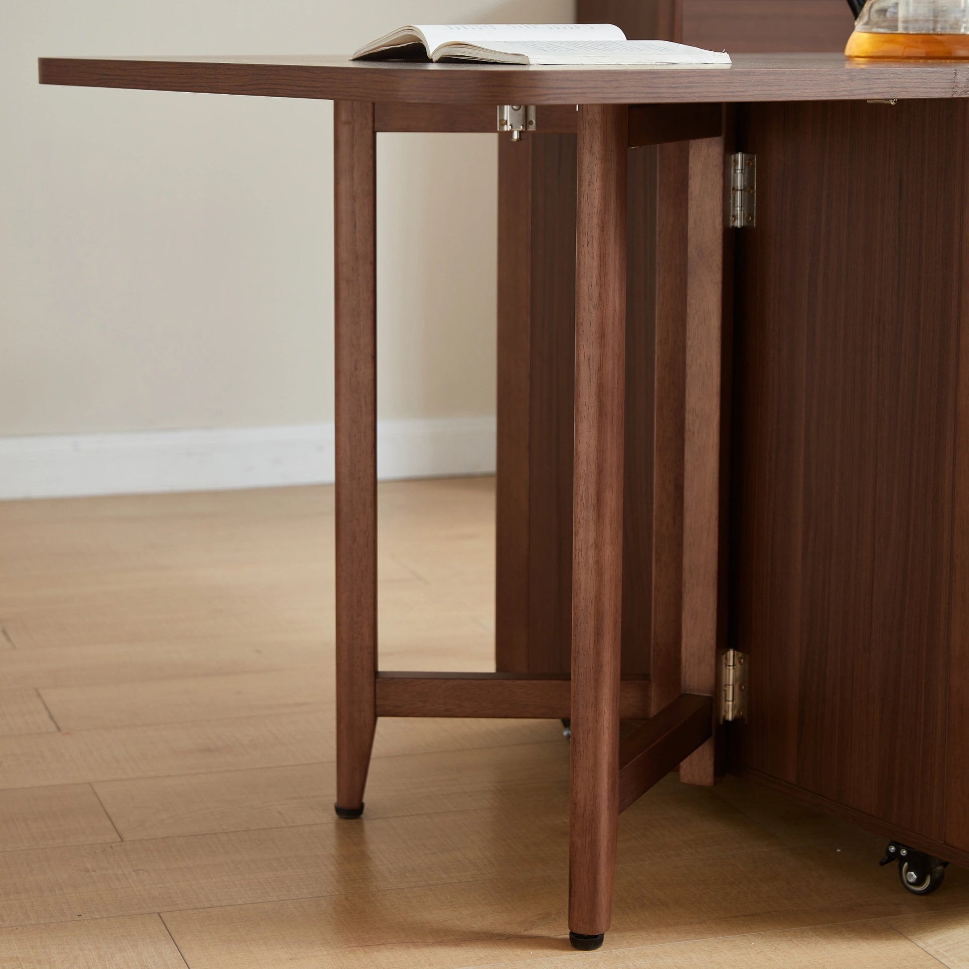 Linspire Ursula Folding Dining Table on Casters with Storage