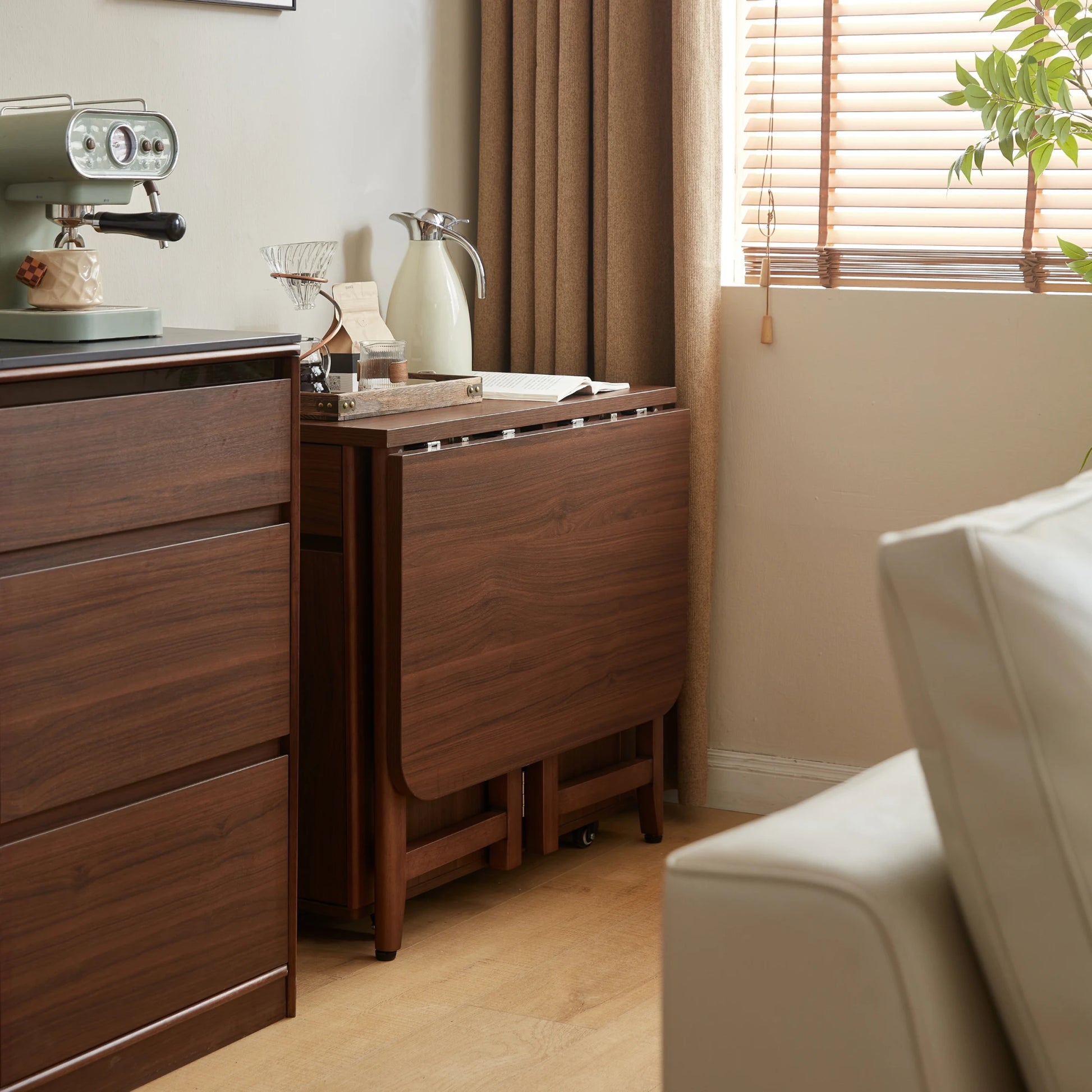 Linspire Ursula Folding Dining Table on Casters with Storage