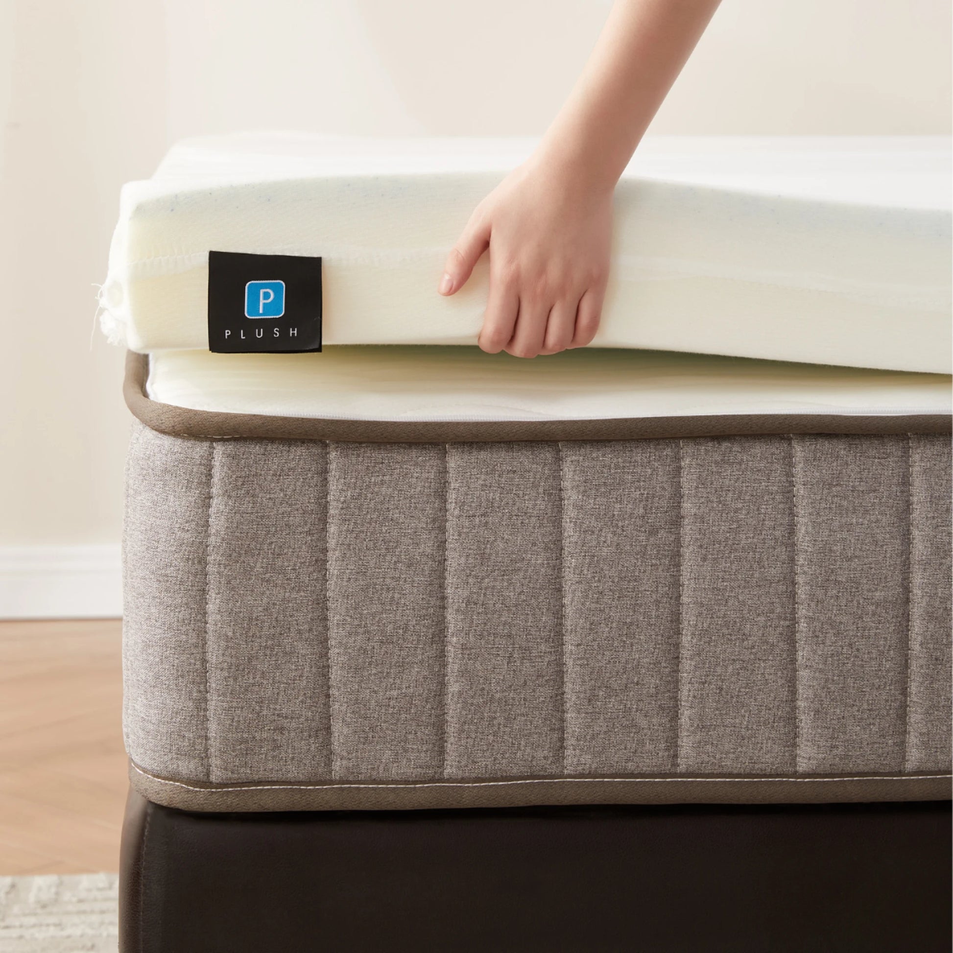 Lumo Cloud Memory Foam Mattress, Adjustable Firmness, White, Grey