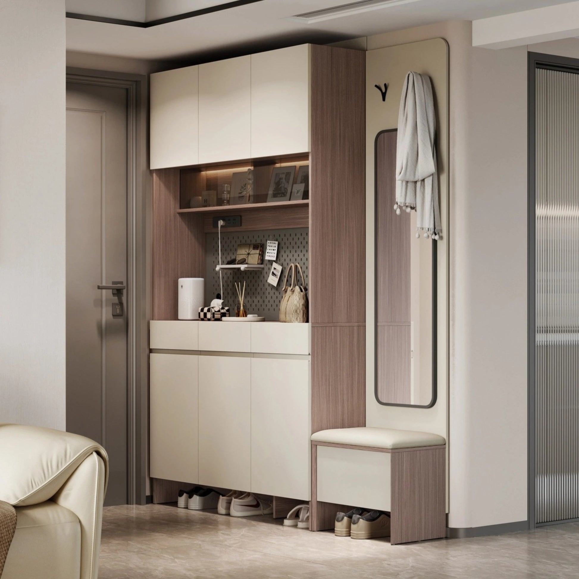 Linspire Vanko Shoe Cabinet with Upper Storage