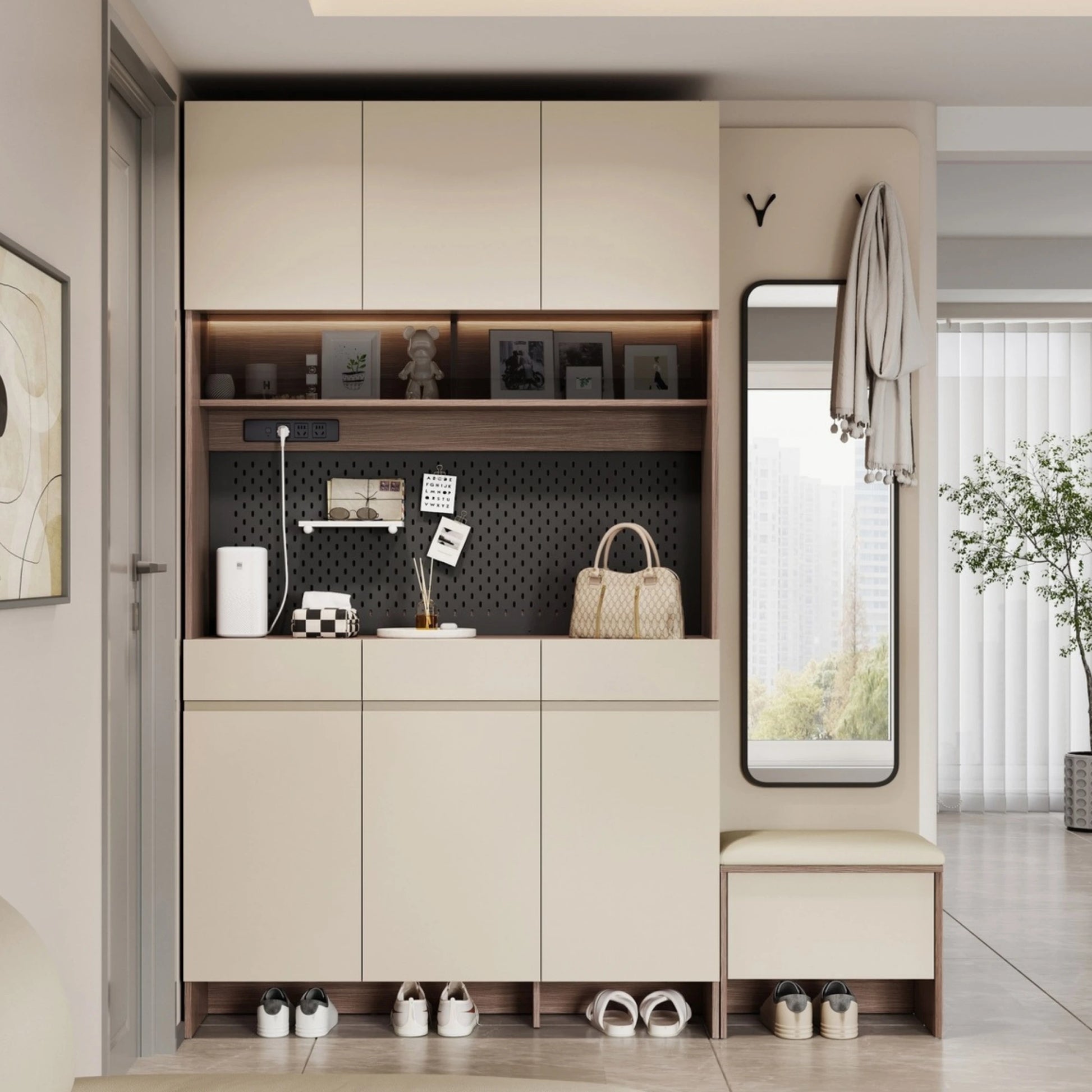 Linspire Vanko Shoe Cabinet with Upper Storage