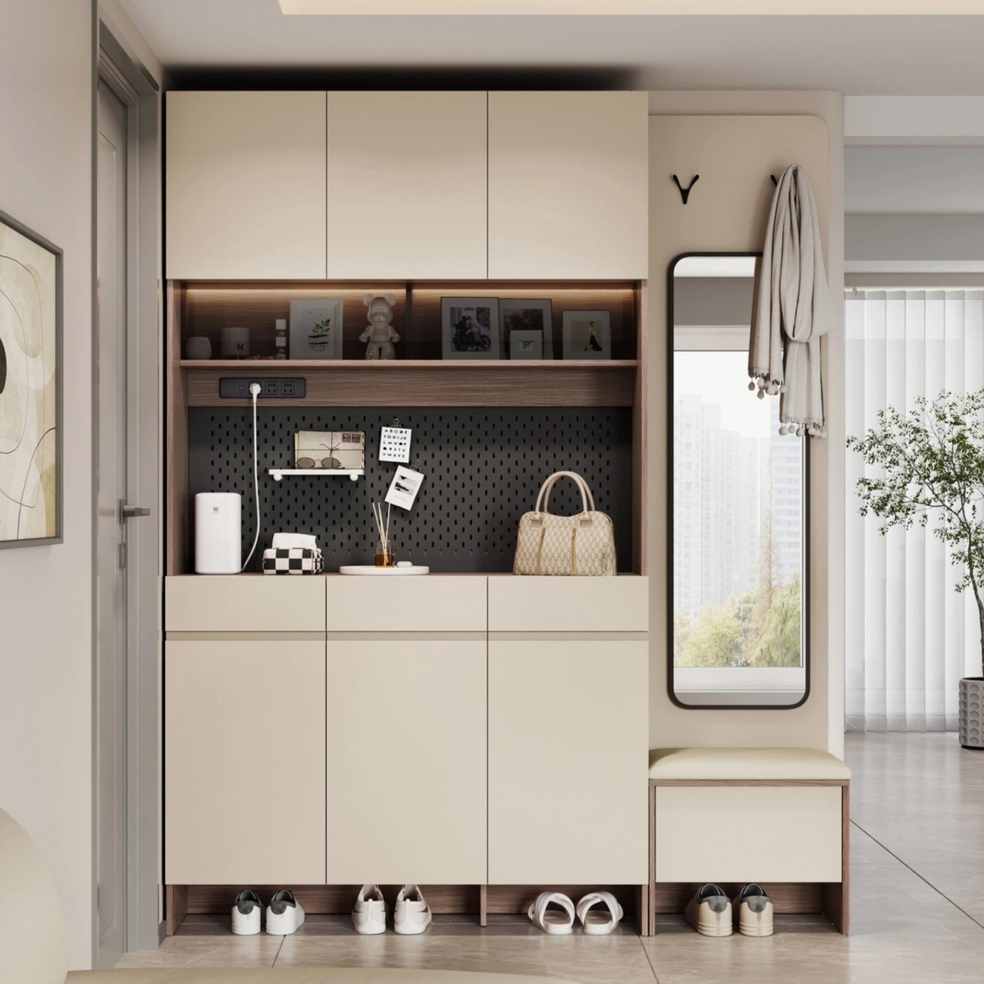 Linspire Vanko Shoe Cabinet with Upper Storage
