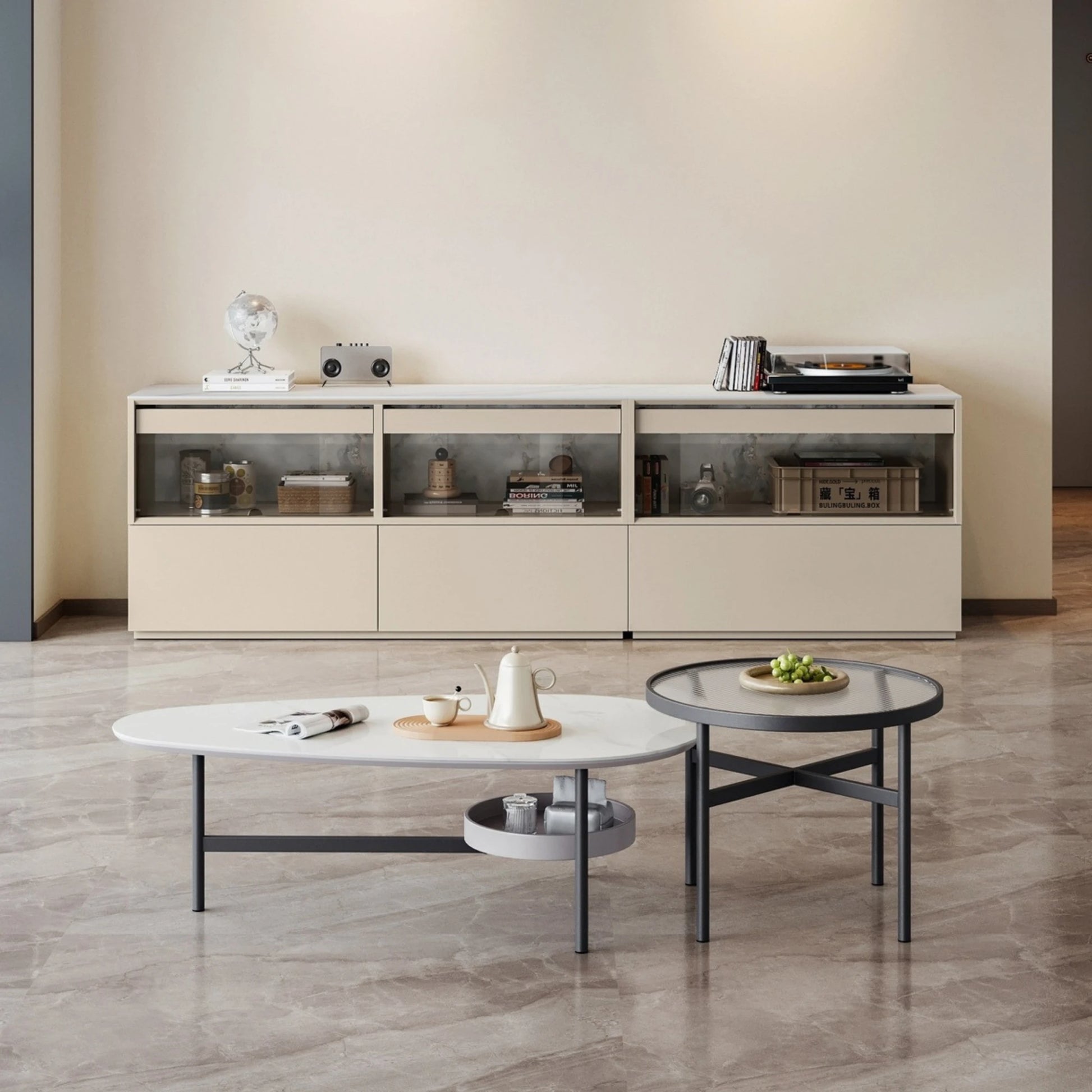 Linspire Vanko Entertainment Unit with Sintered Stone Table Top