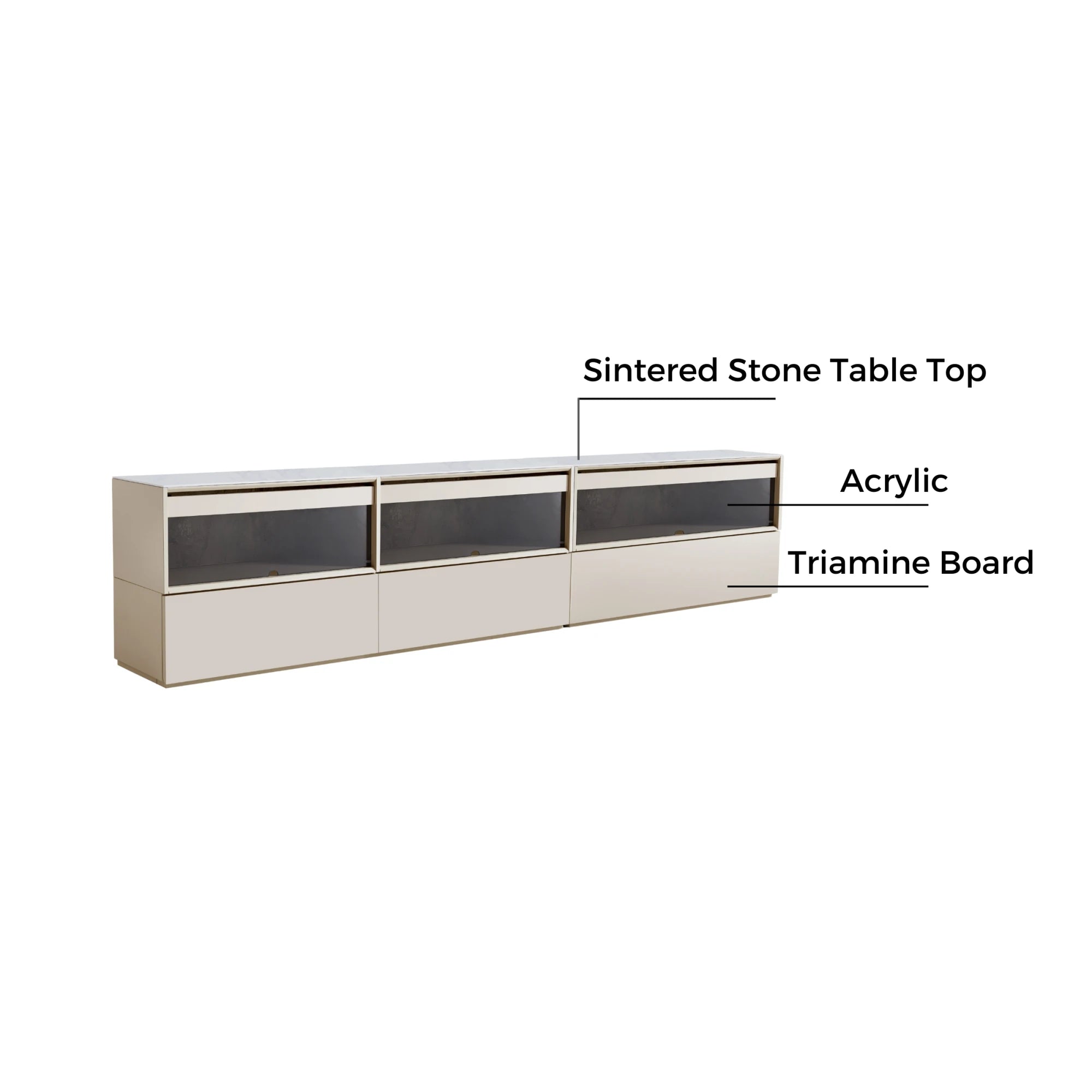 Linspire Vanko Entertainment Unit with Sintered Stone Table Top