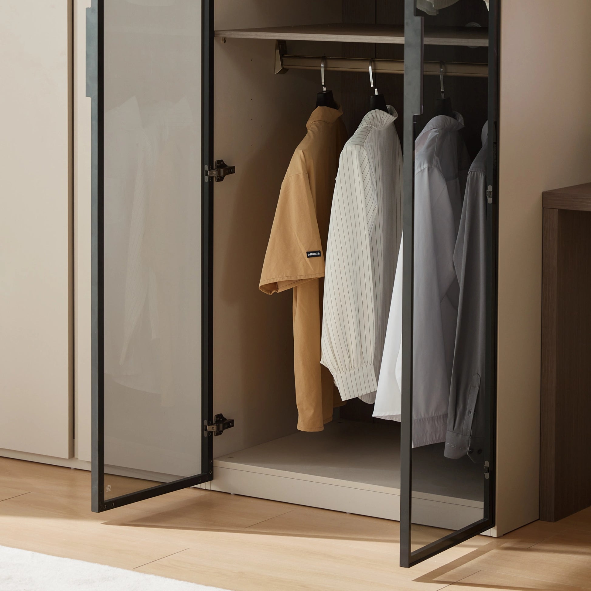 Linspire Vanko 2-Door Wardrobe with Glass Doors