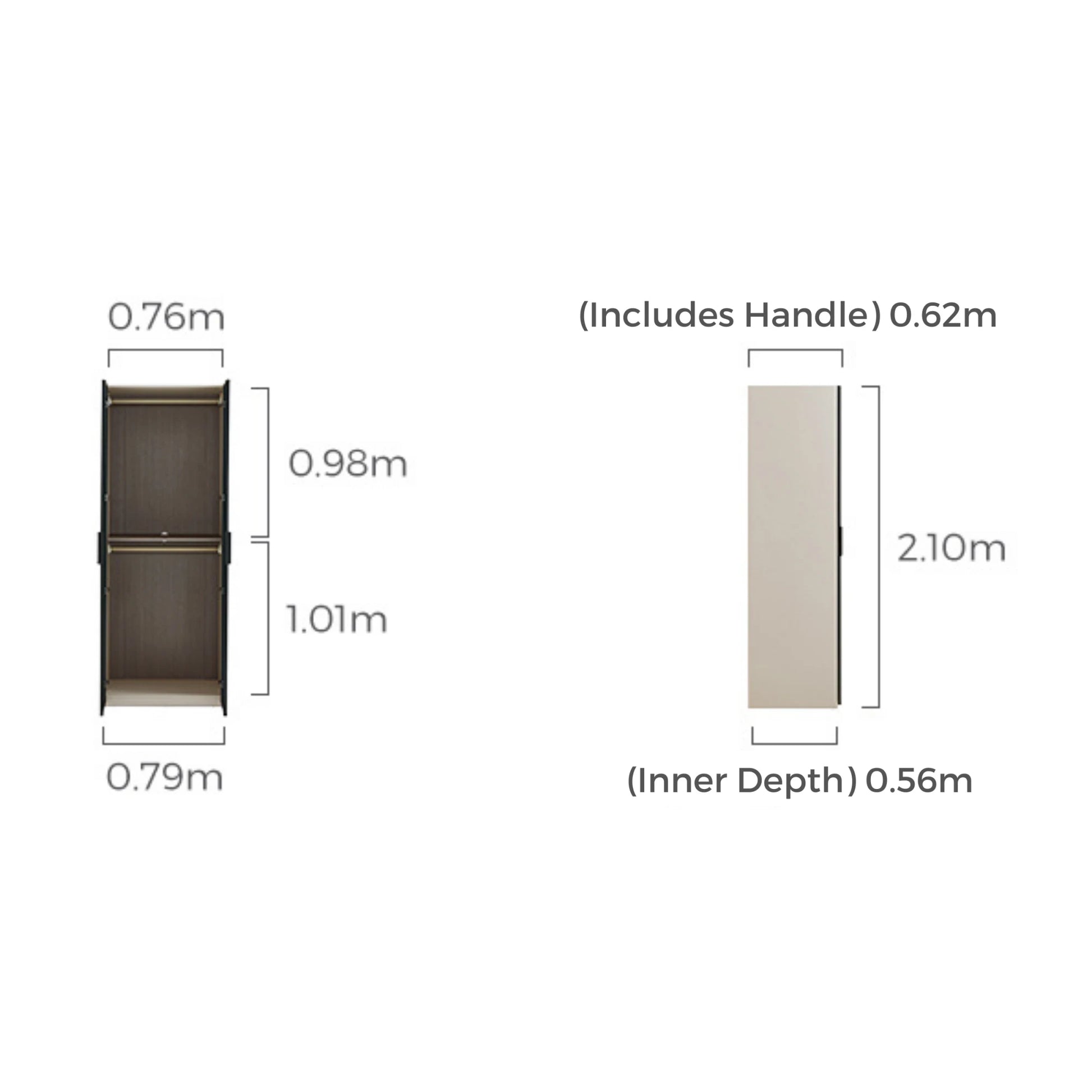Linspire Vanko 2-Door Wardrobe with Glass Doors