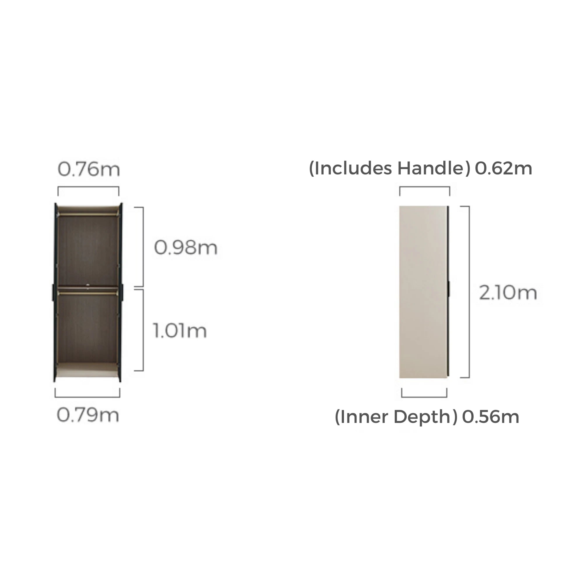 Linspire Vanko 2-Door Wardrobe with Glass Doors