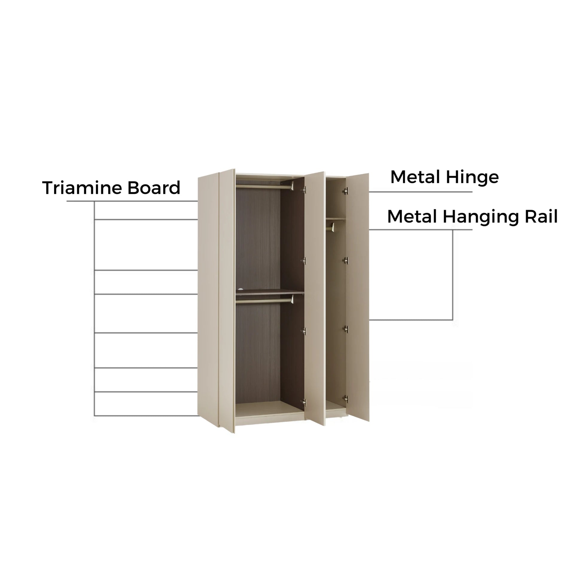 Linspire Vanko 3-Door Wardrobe