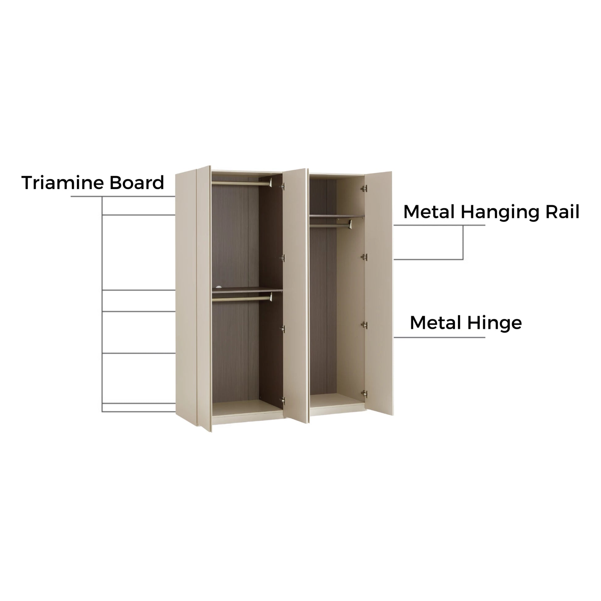 Linspire Vanko 4-Door Wardrobe