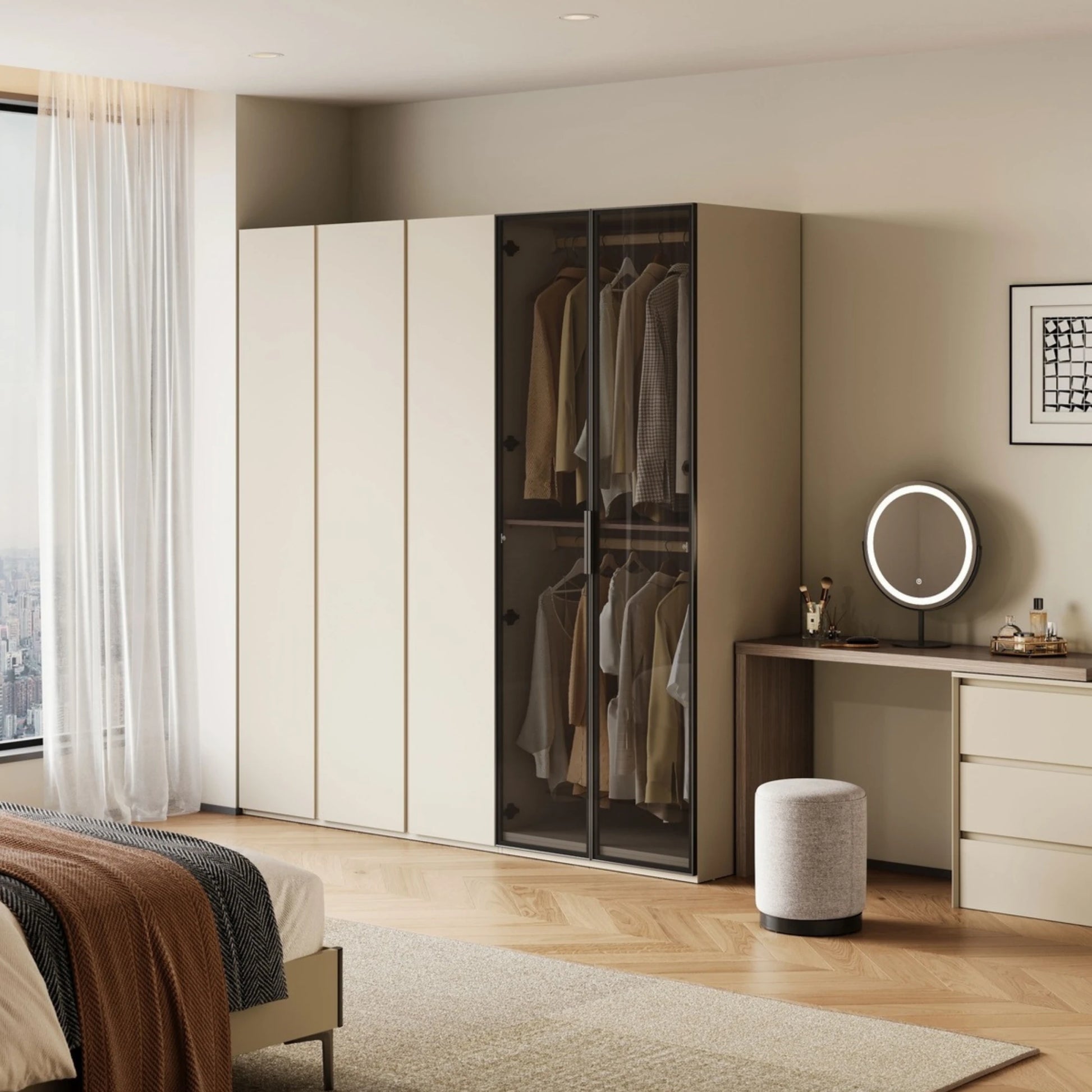 Linspire Vanko 3-Door Wardrobe with Drawers