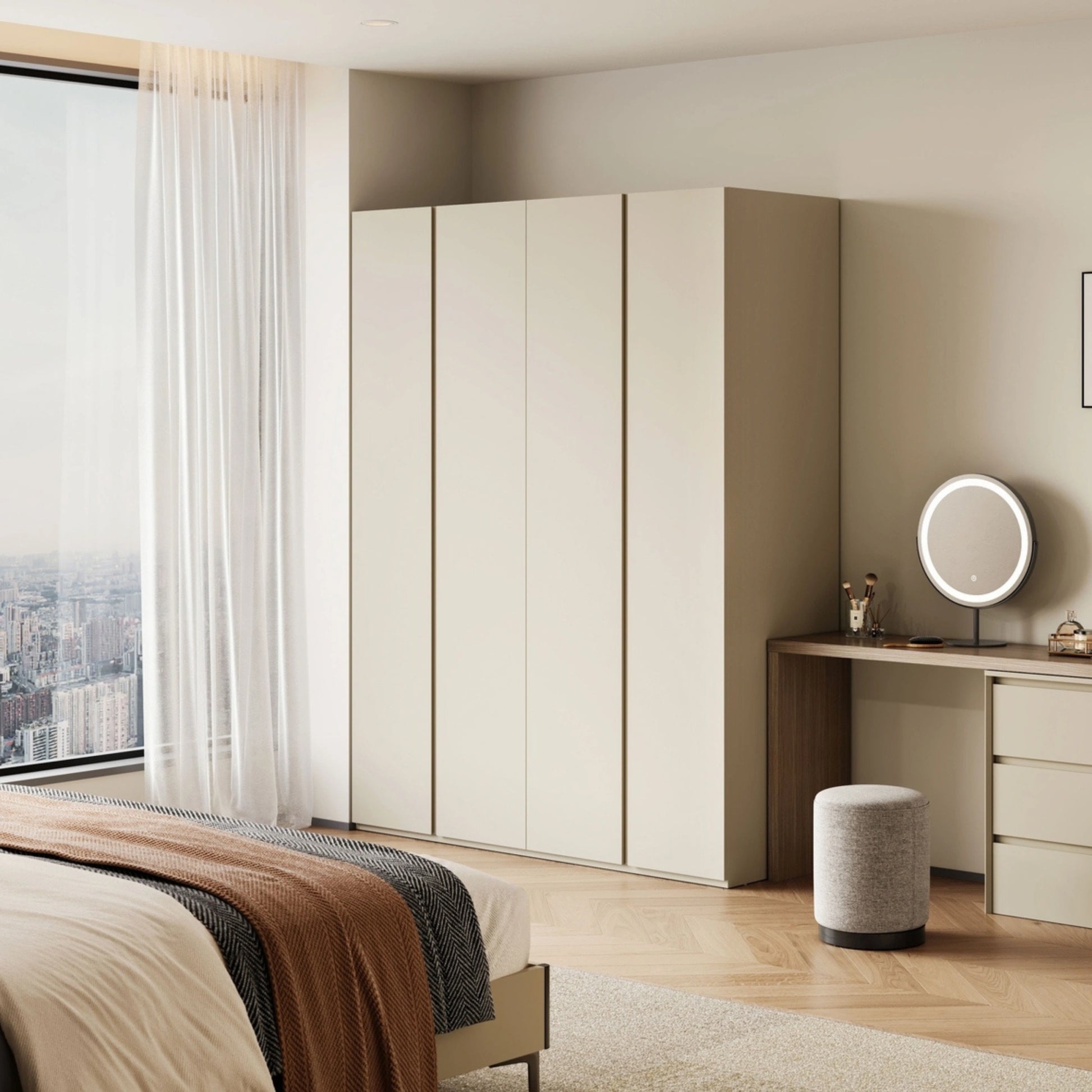 Linspire Vanko 4-Door Wardrobe with Drawers