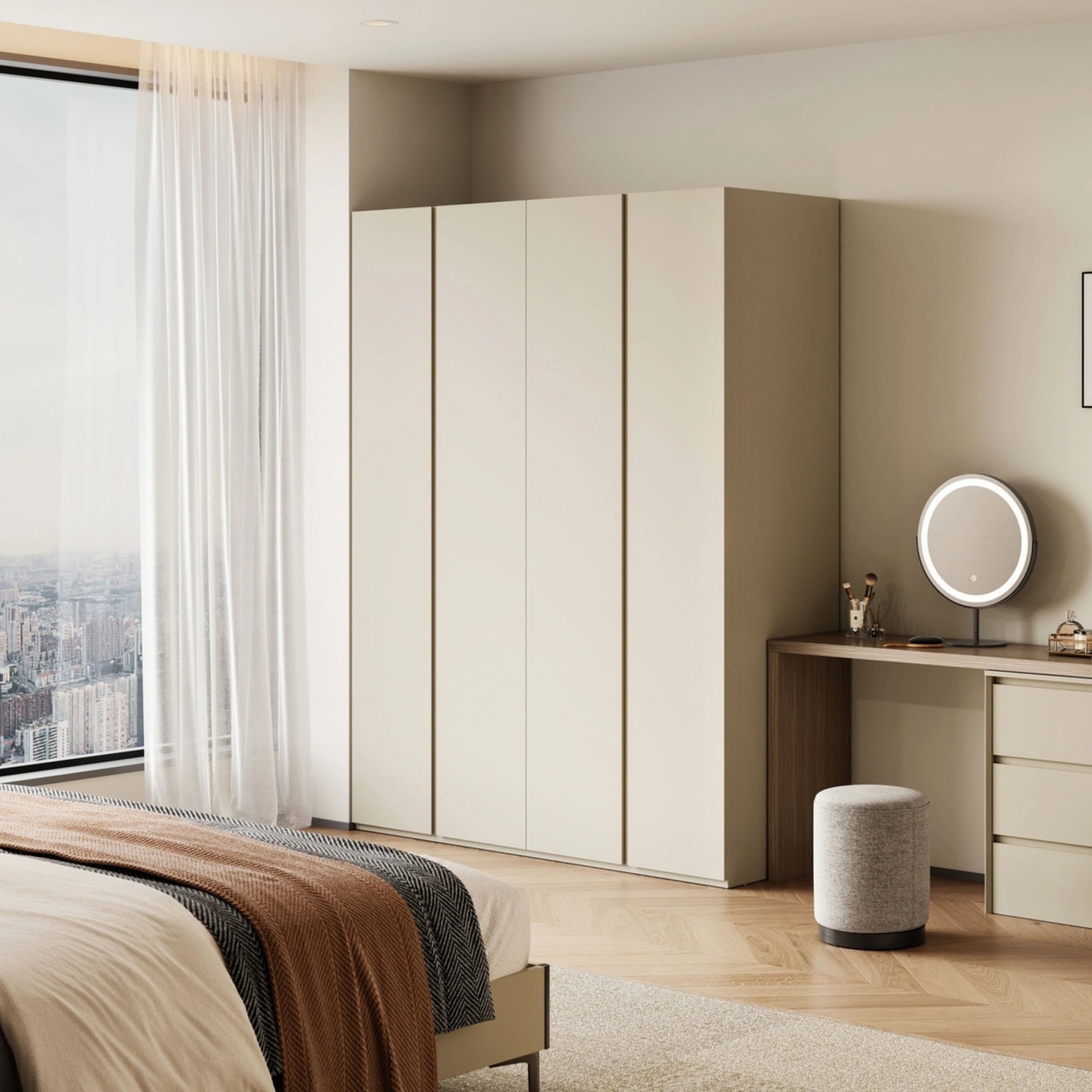 Linspire Vanko 4-Door Wardrobe with Drawers