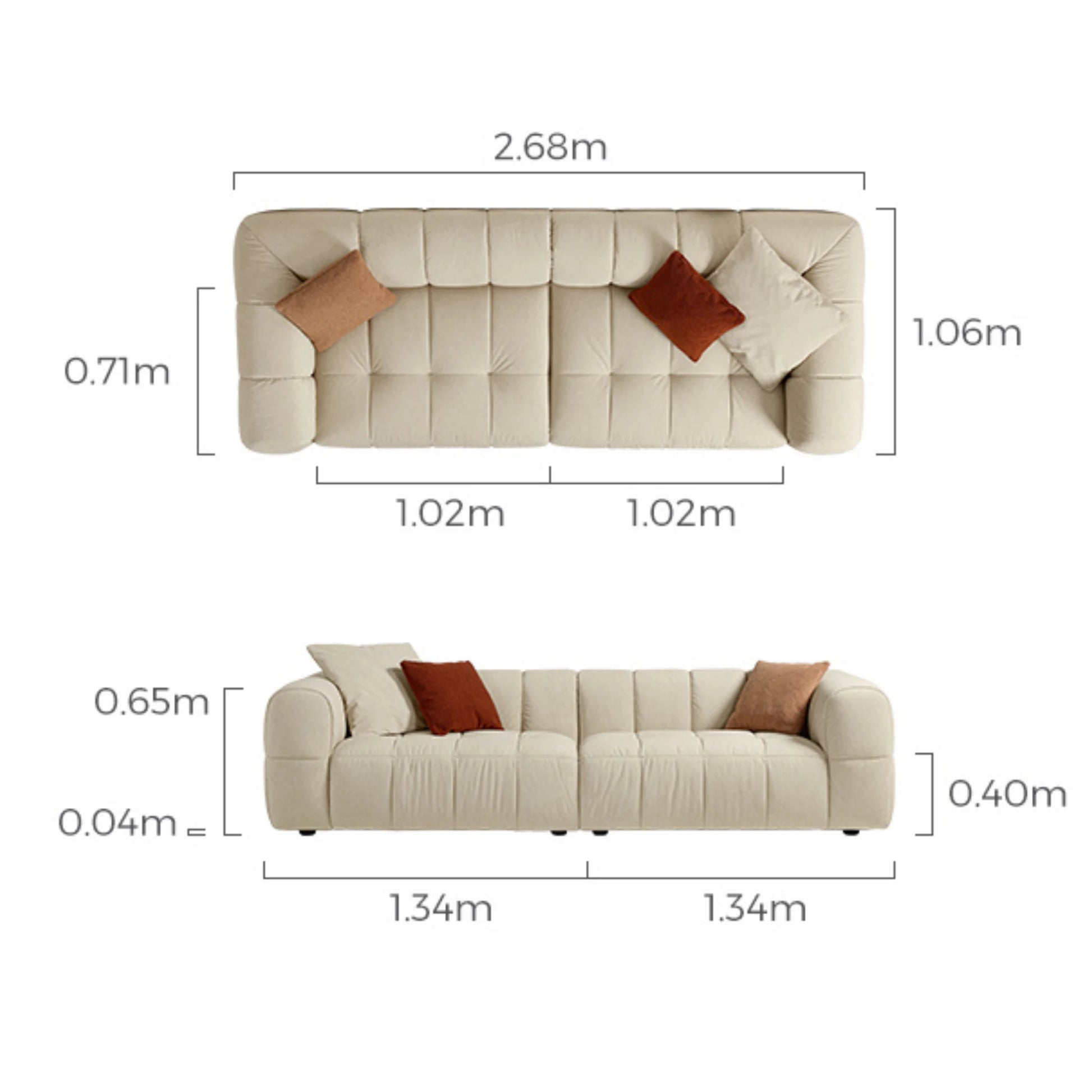Linspire Yeliz Leathaire 4-Seater Sofa