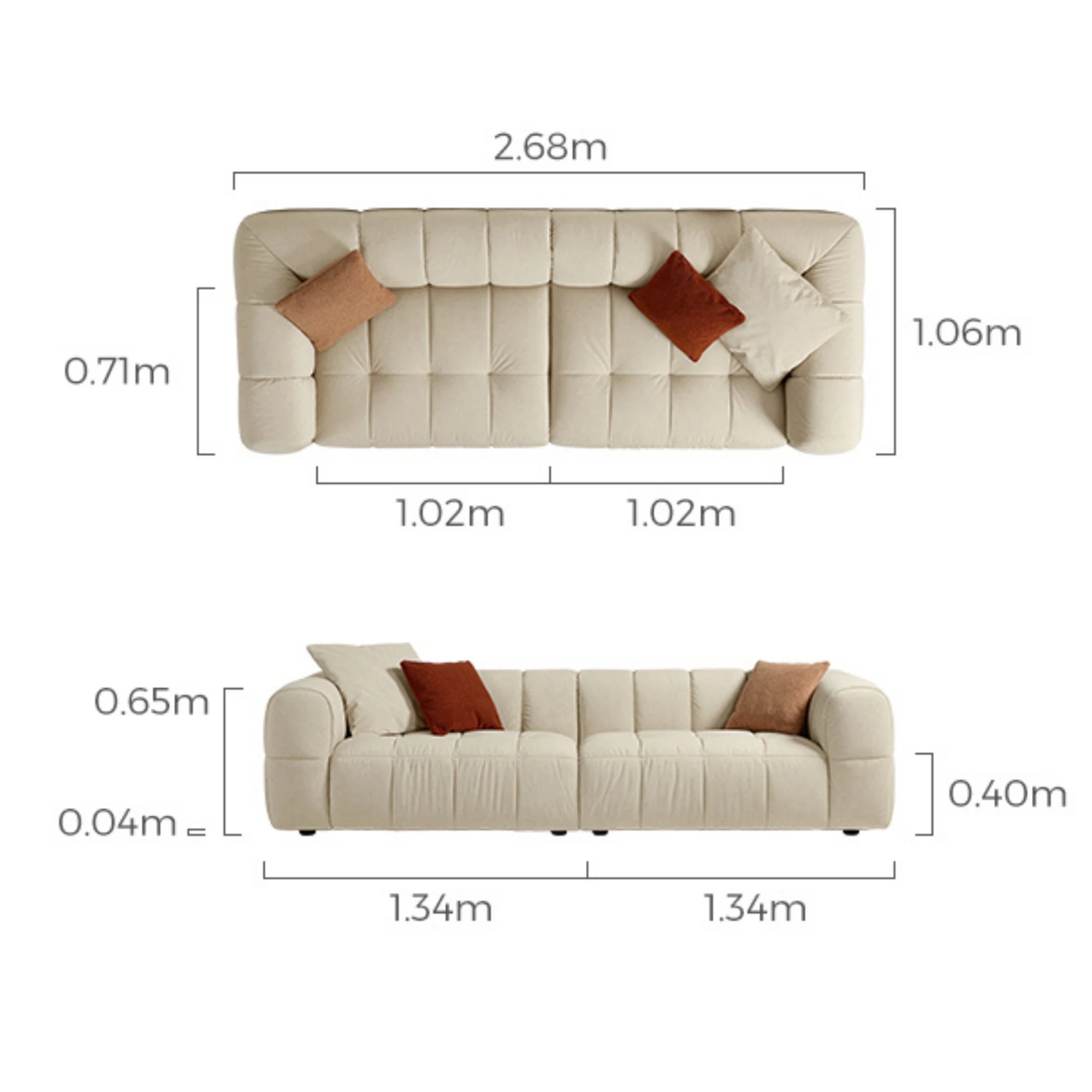 Linspire Yeliz Leathaire 4-Seater Sofa