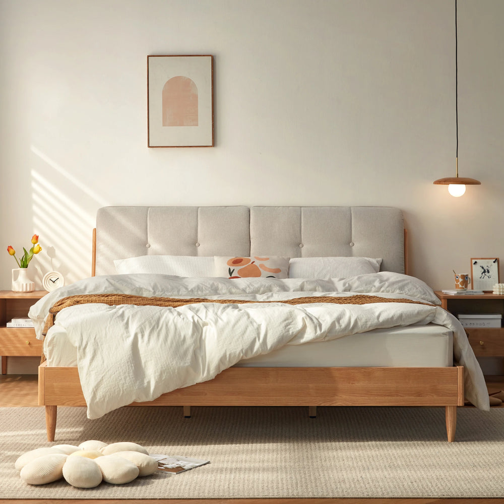 Linspire Yumi Bed Frame, Natural Wood