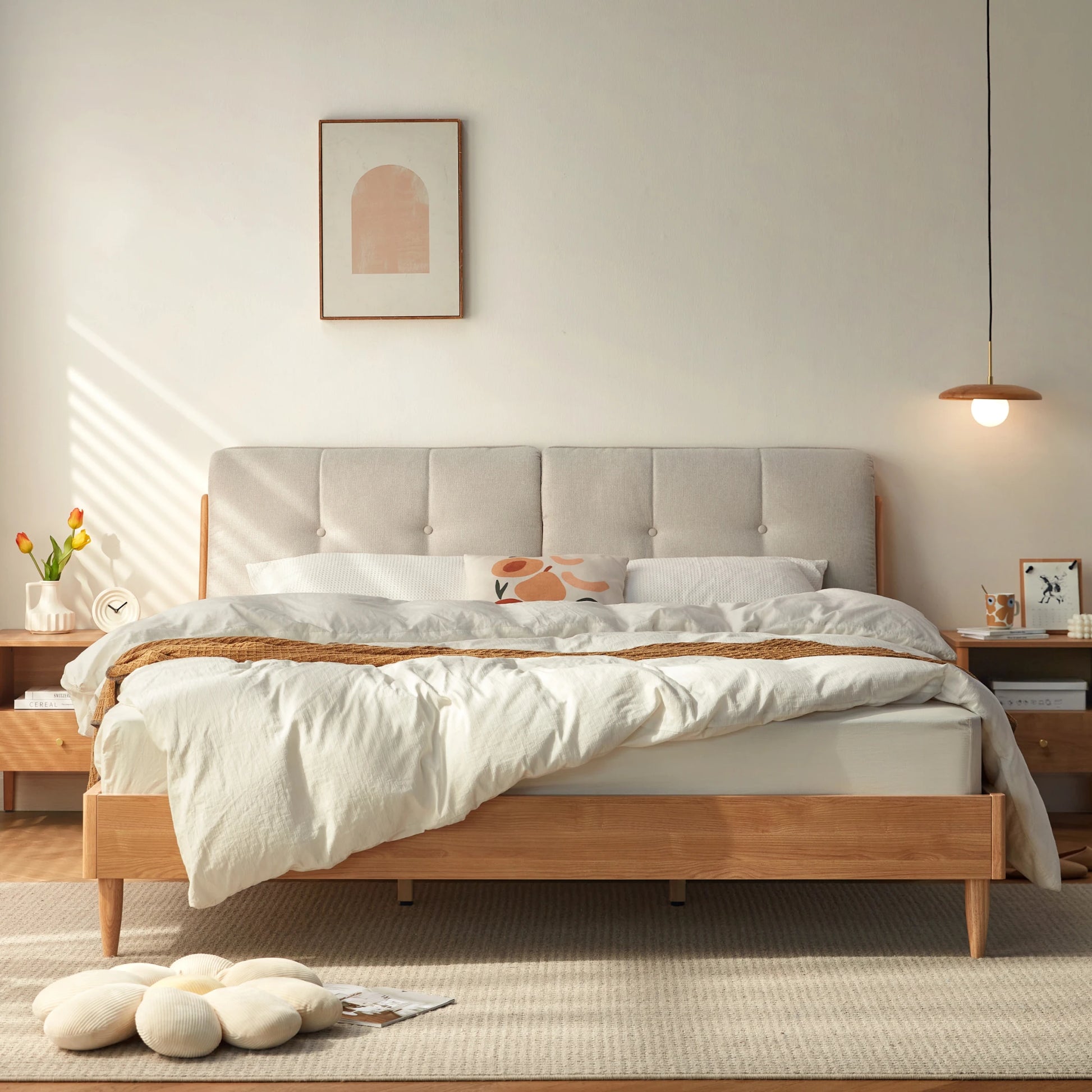 Linspire Yumi Bed Frame, Natural Wood