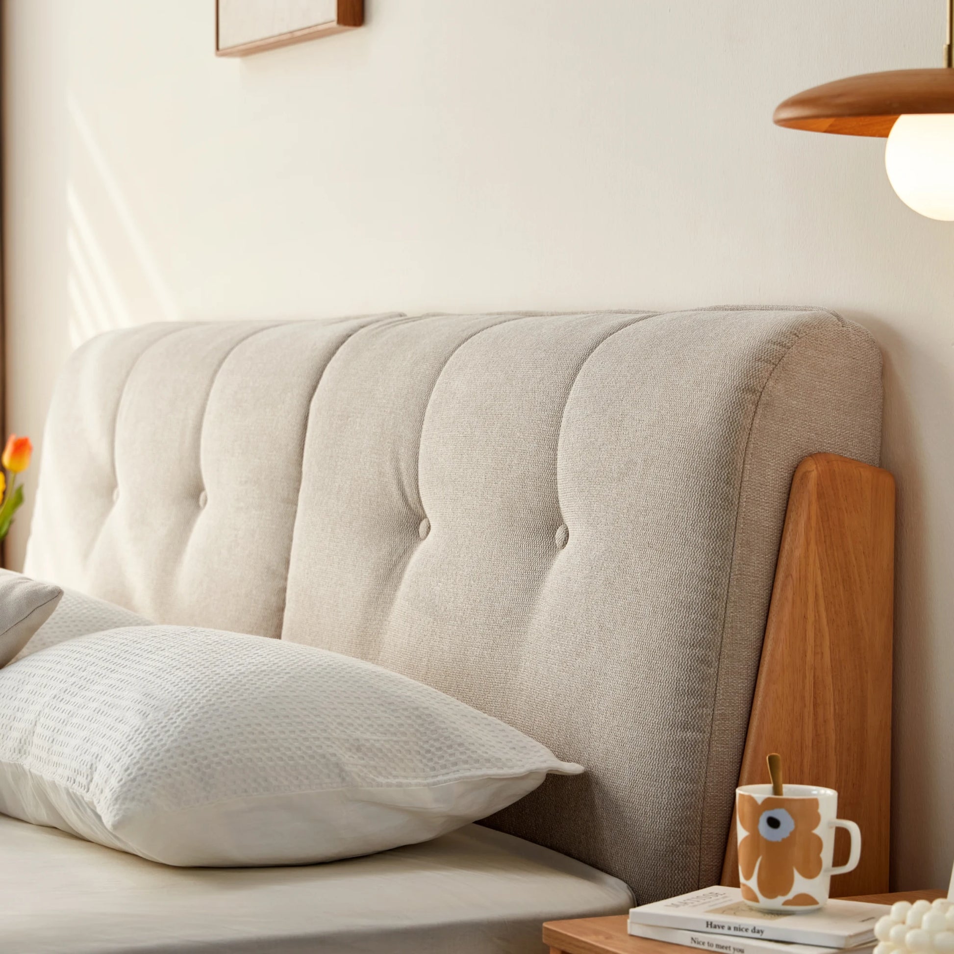 Linspire Yumi Bed Frame, Natural Wood