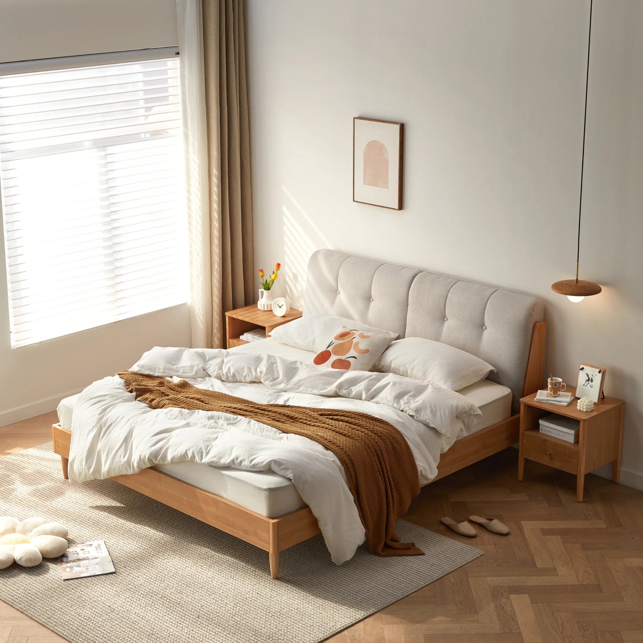 Linspire Yumi Bed Frame, Natural Wood