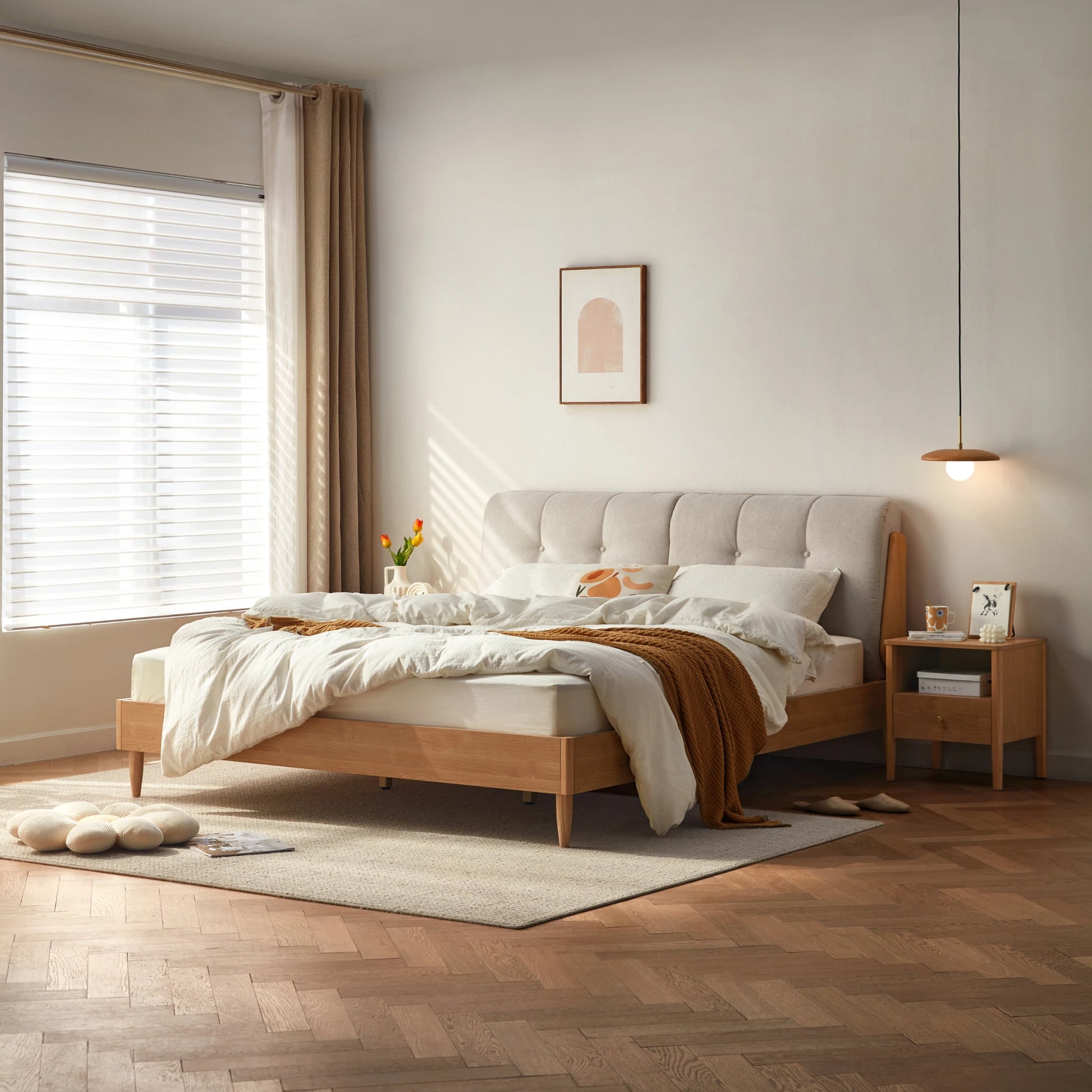 Linspire Yumi Bed Frame, Natural Wood