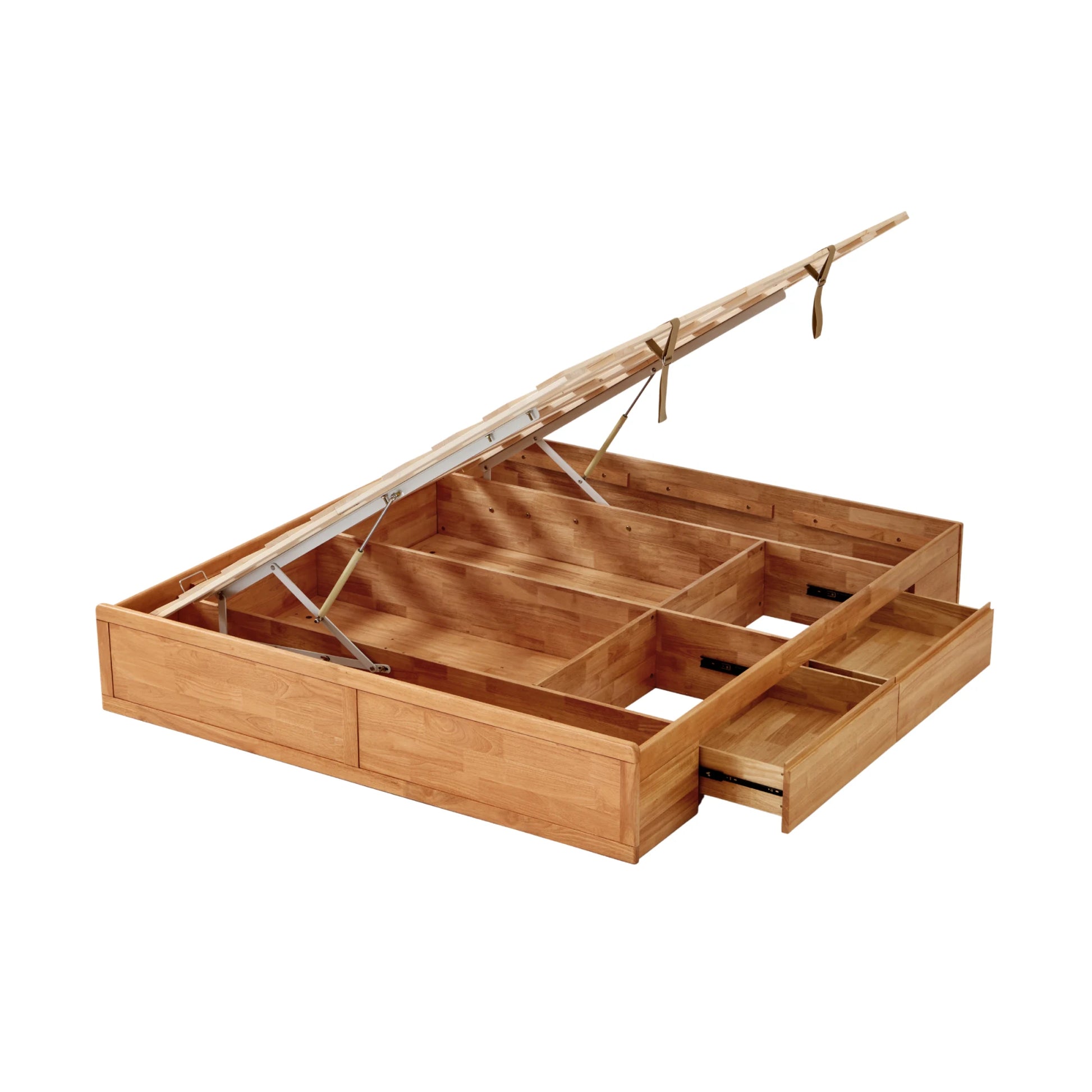 Linspire Yumi Bed Base With Underbed Storage, Natural Wood