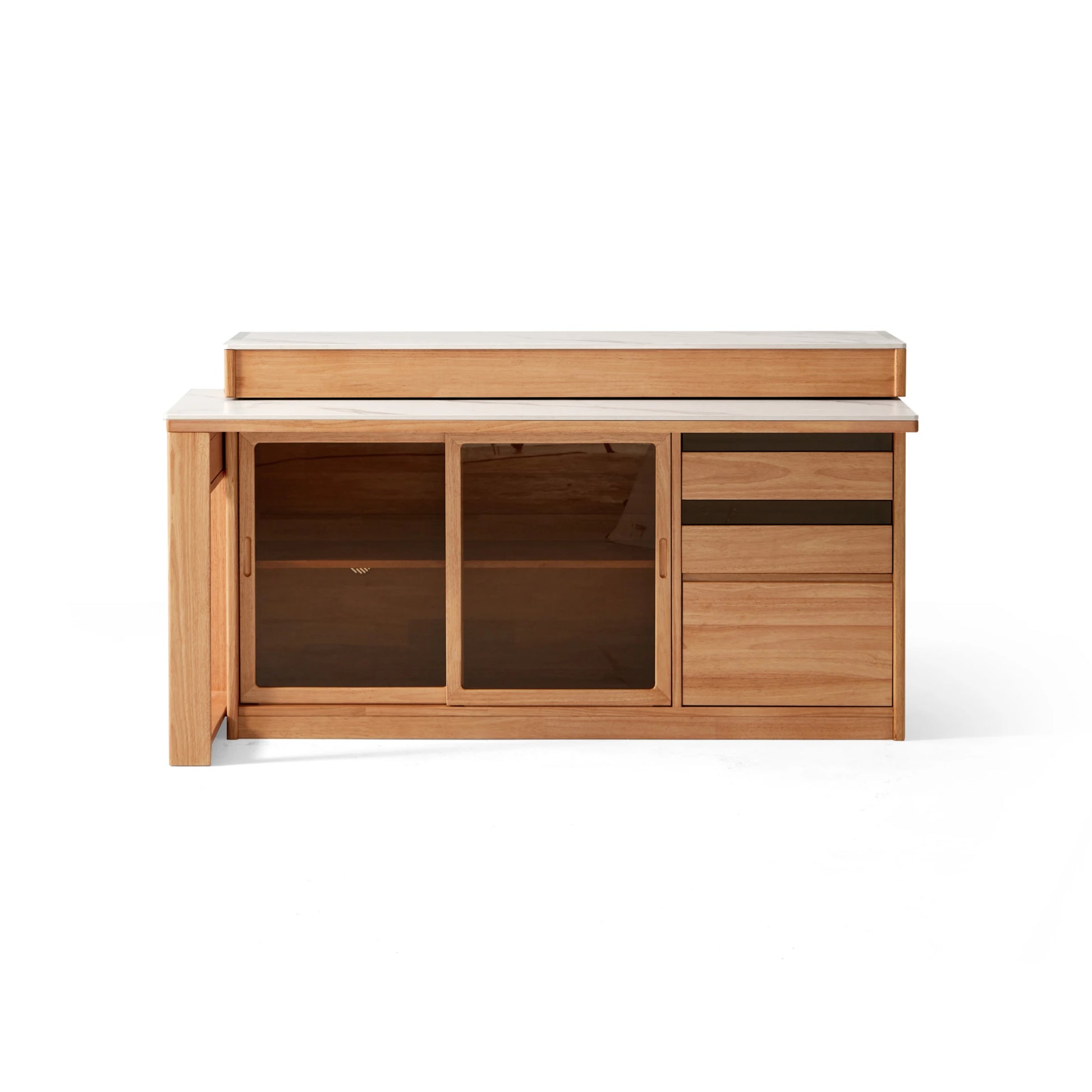 Linspire Yumi Extendable Solid Wood Sideboard with Sintered Stone Top