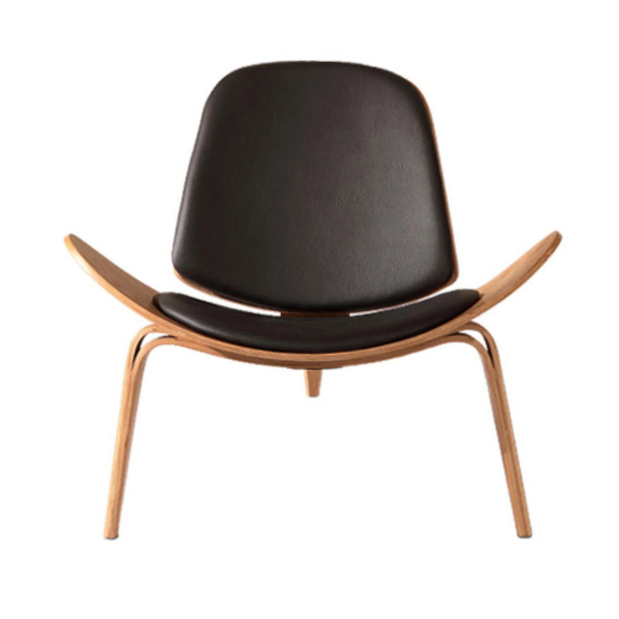 MODE Hans Wegner Shell Chair CH07 Replica, Black & Natural Wood