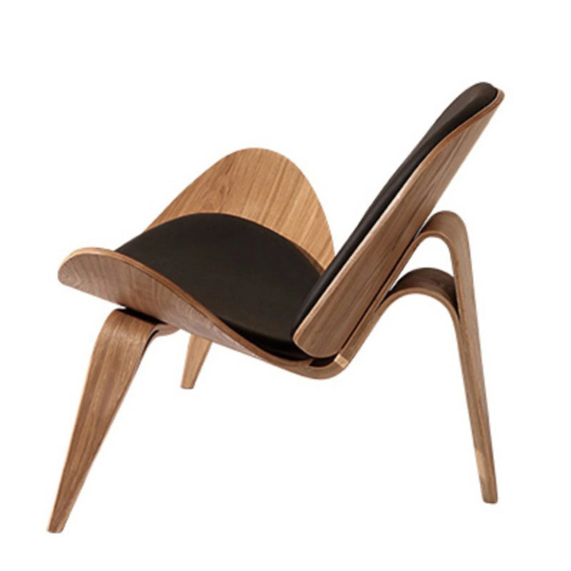 MODE Hans Wegner Shell Chair CH07 Replica, Black & Natural Wood