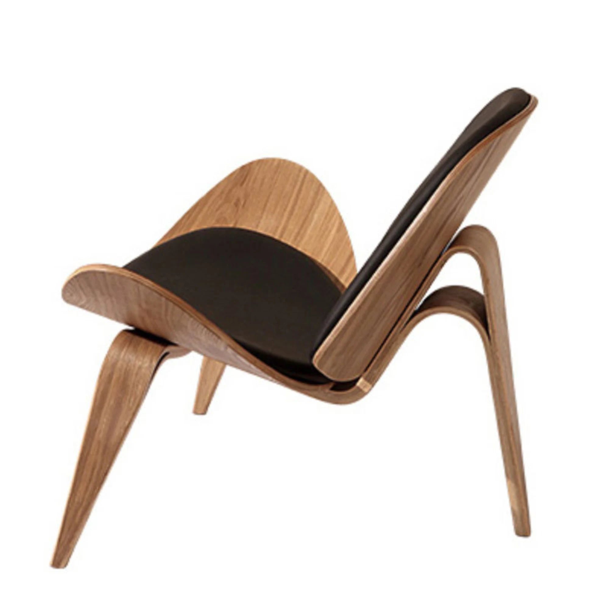 MODE Hans Wegner Shell Chair CH07 Replica, Black & Natural Wood