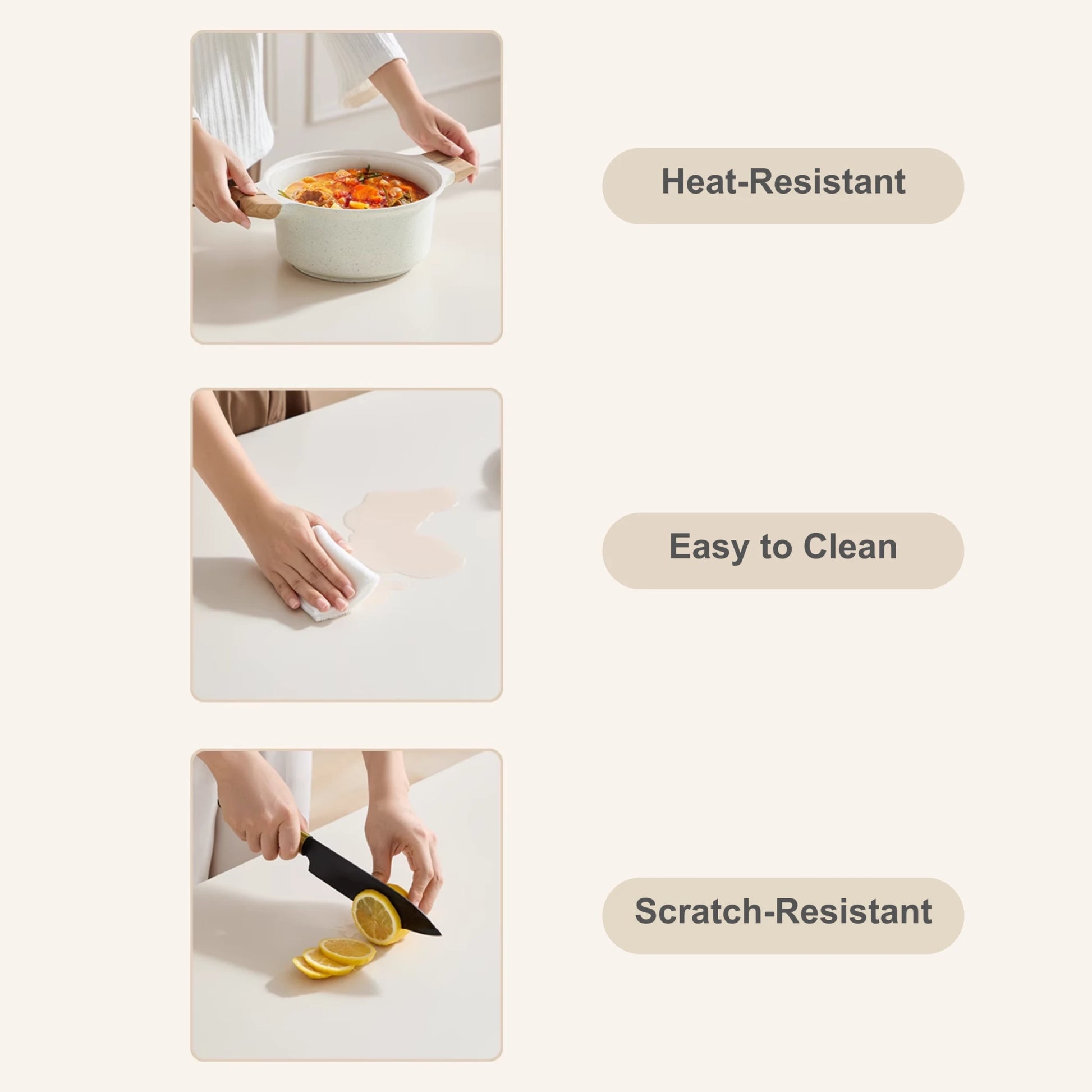 Linspire Flova Dining Table Set, 140cm, Off-White & Creamy White