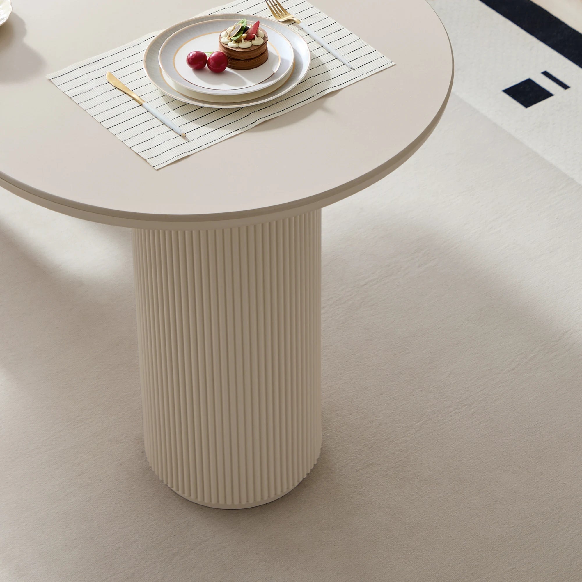 Linspire Flova Dining Table Set, 140cm, Off-White & Creamy White