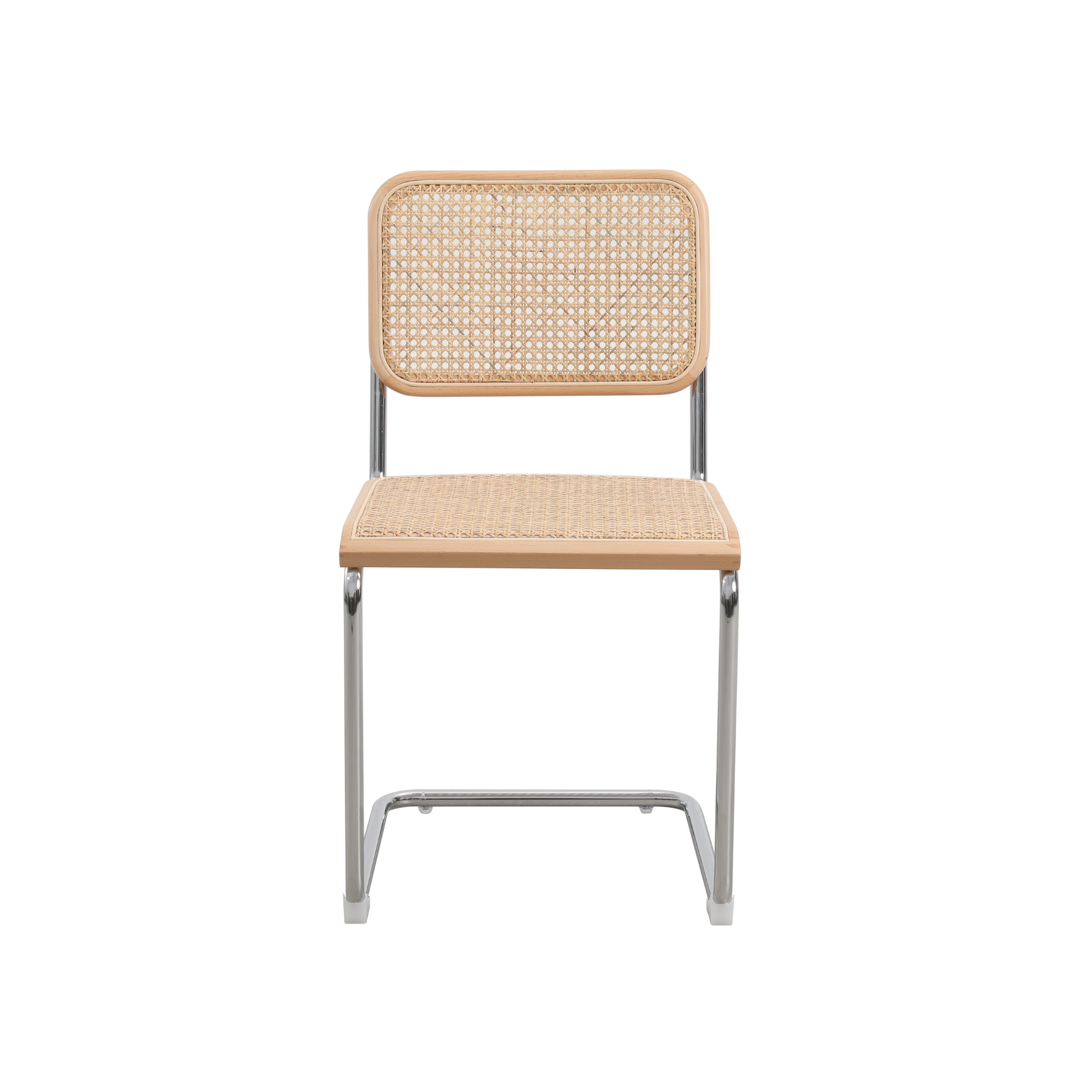 MODE Marcel Breuer Cesca Cane Dining Chair Replica, Natural Wood, Set of 2