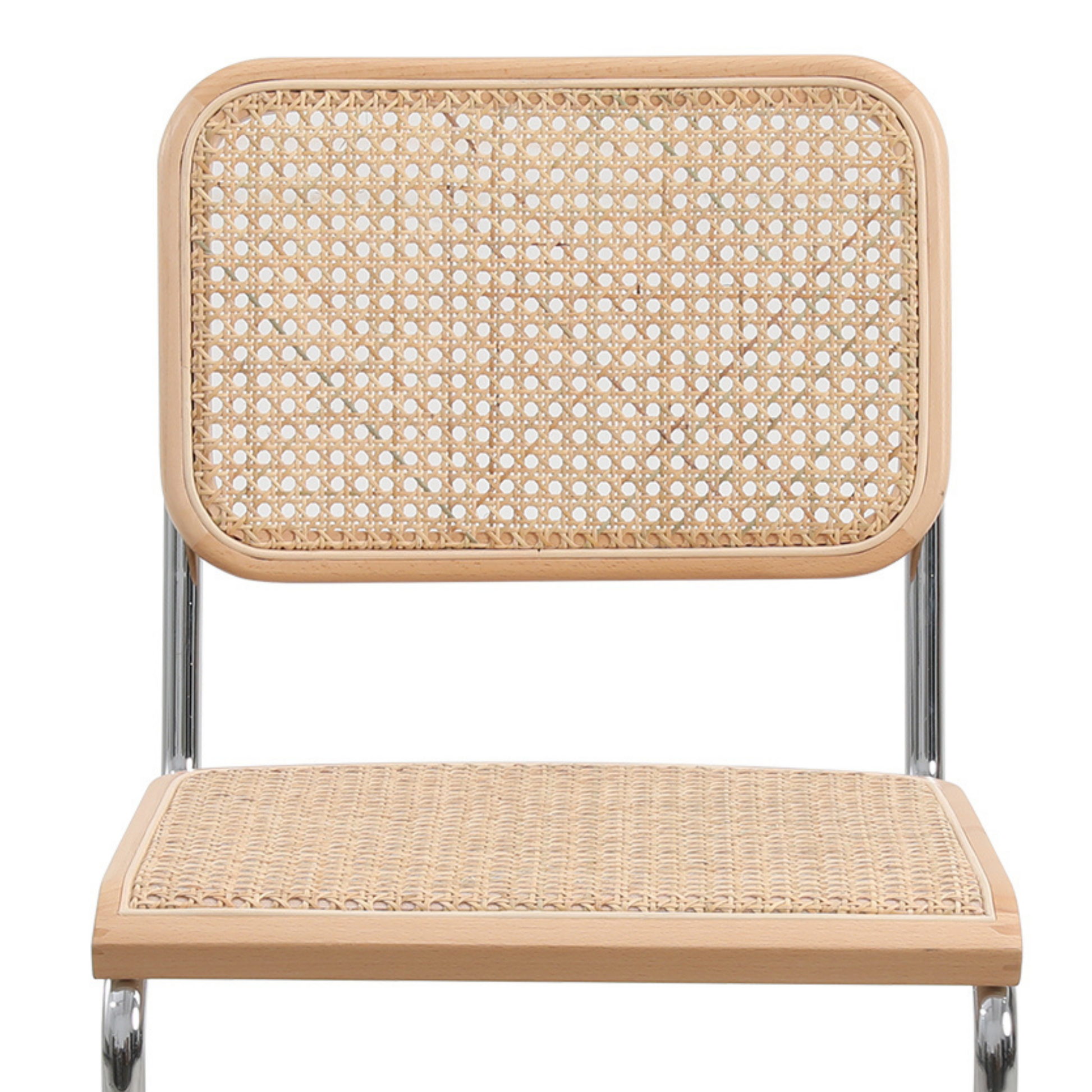 MODE Marcel Breuer Cesca Cane Dining Chair Replica, Natural Wood, Set of 2