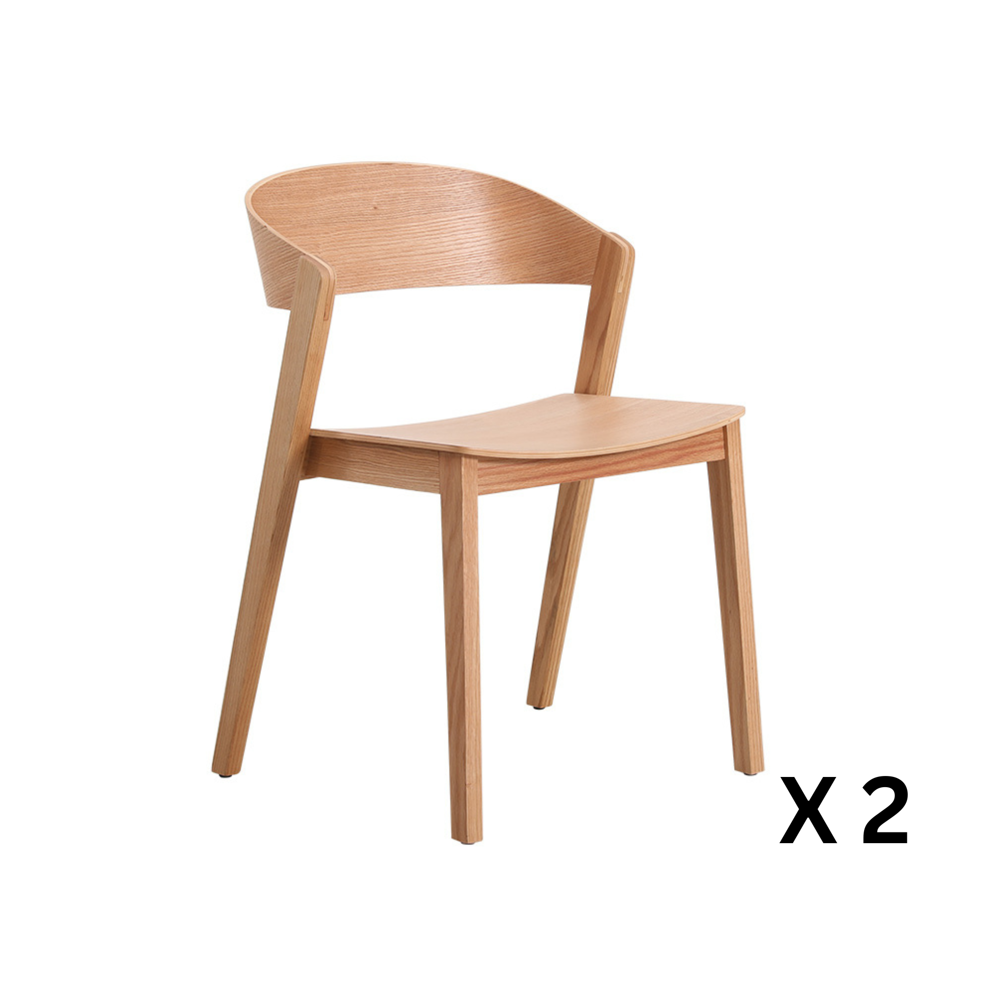 MODE Bowa Solid Wood Armless Dining Chair, Set of 4
