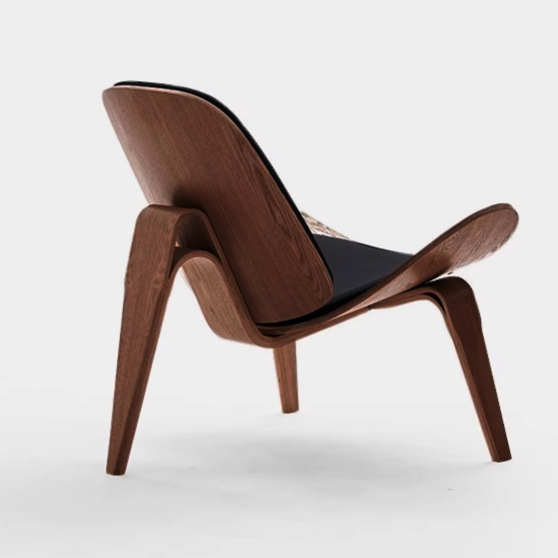MODE Hans Wegner Shell Chair CH07 Replica, Dark wood & Black