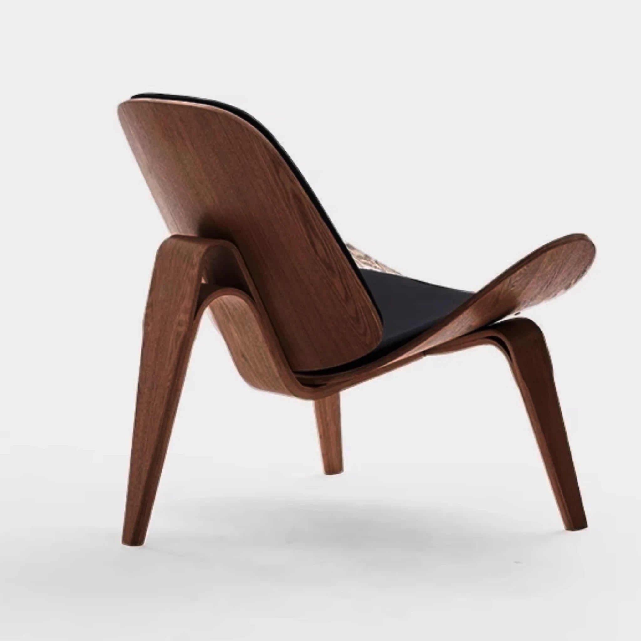MODE Hans Wegner Shell Chair CH07 Replica, Dark wood & Black